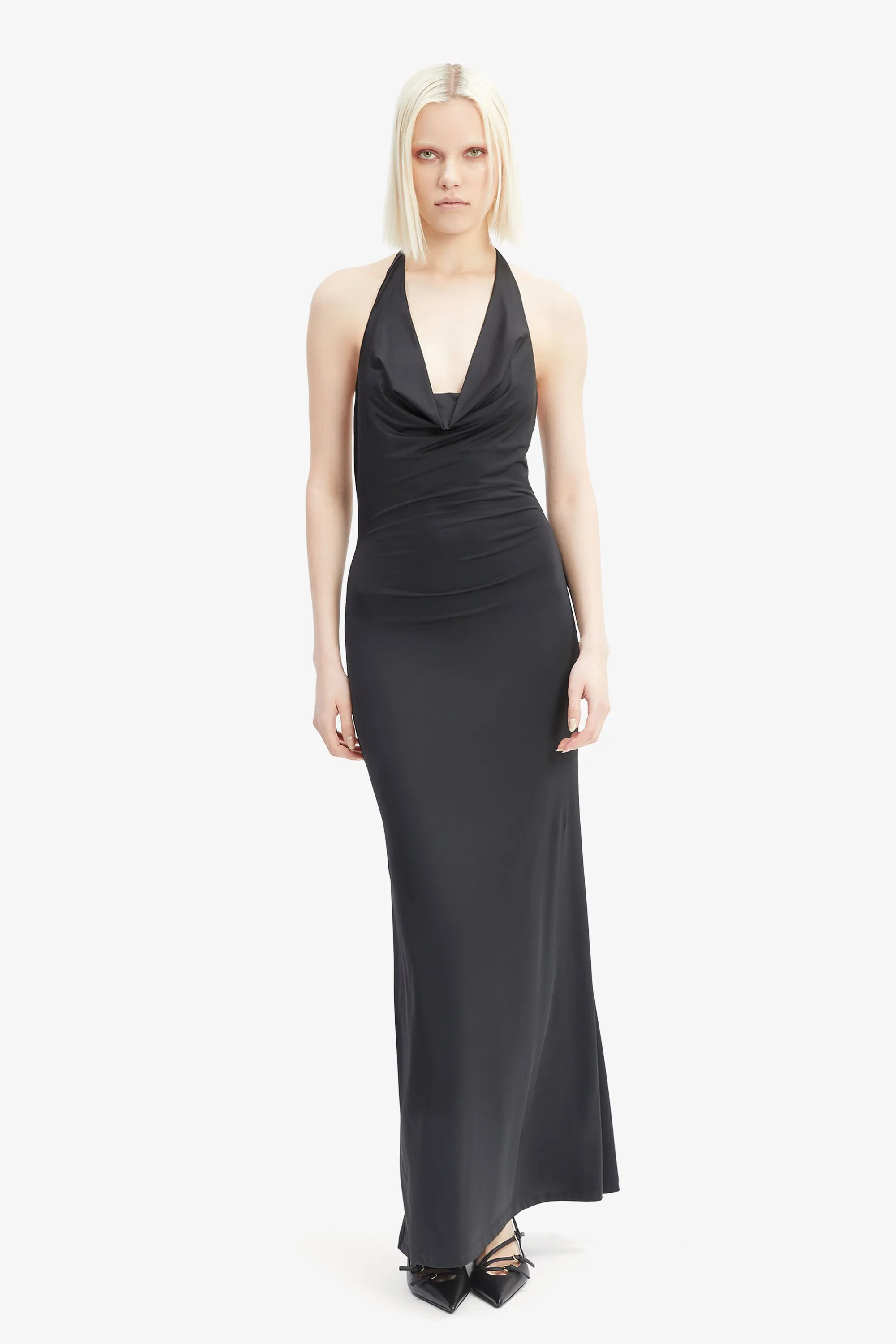 francine halter maxi dress in black