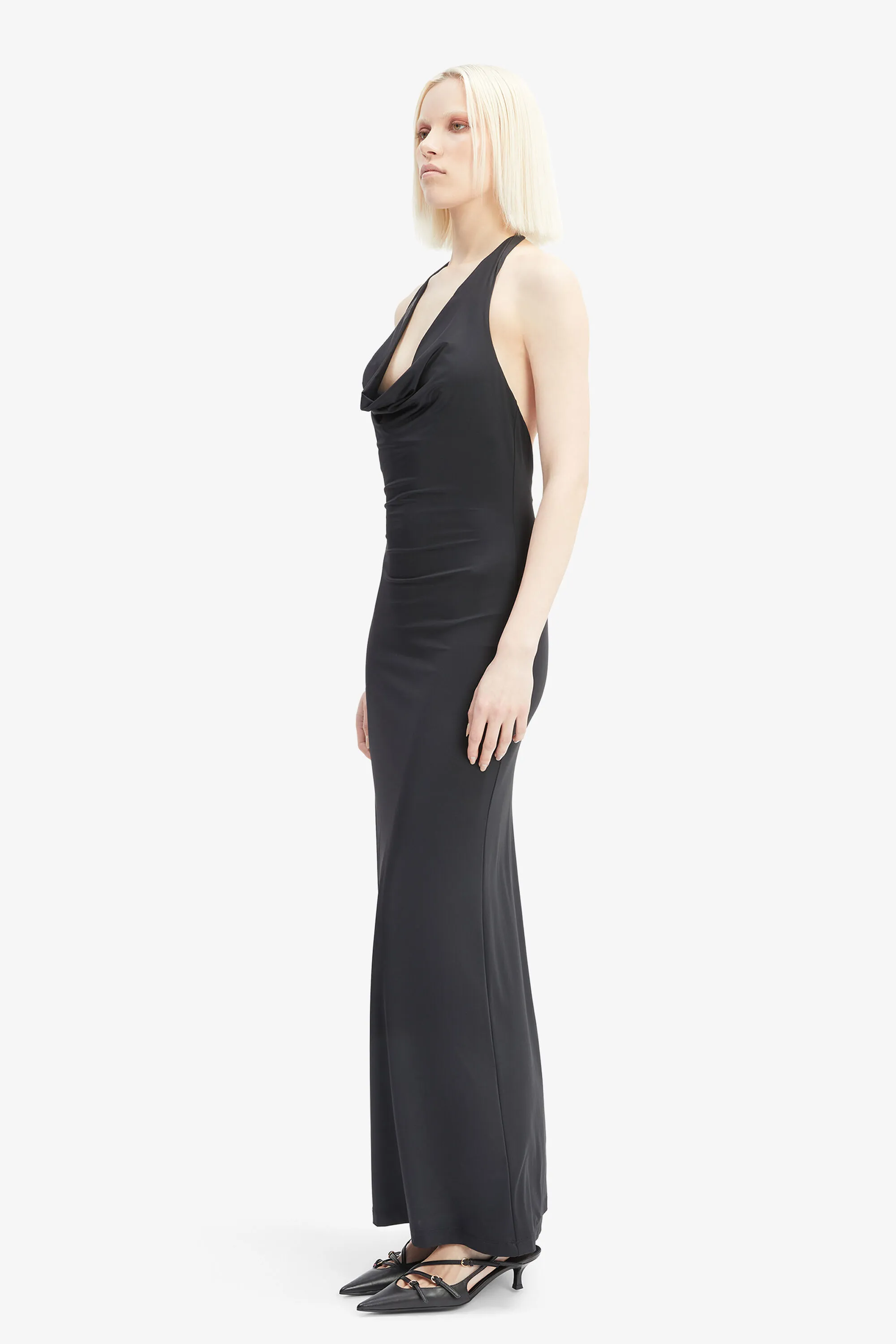 francine halter maxi dress in black