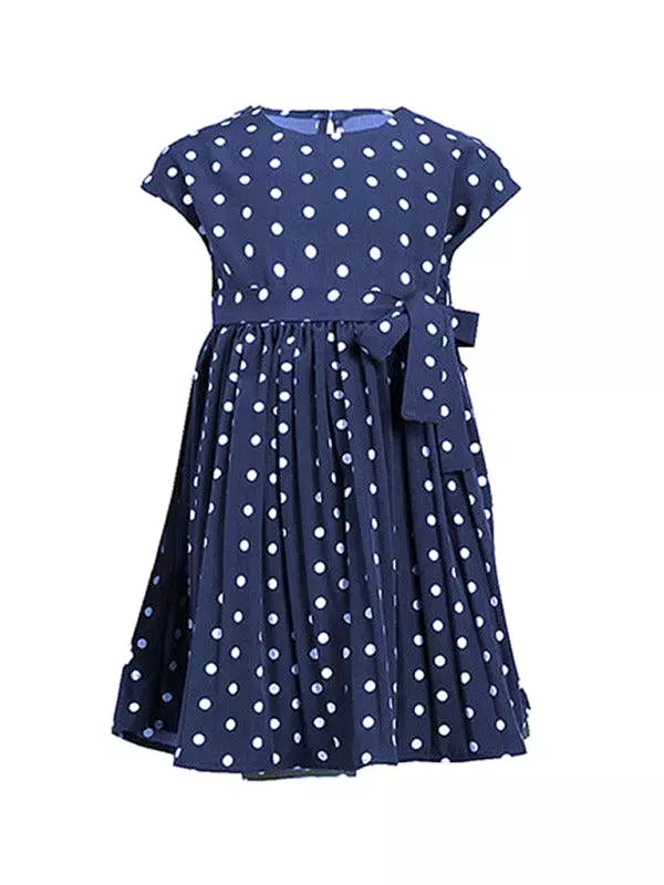 Girls Sleeveless Dotted Dress