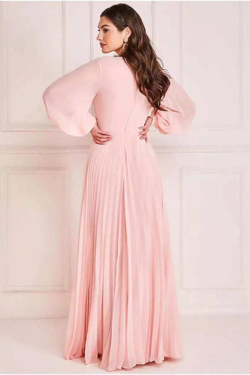 Goddiva Pleated Skirt Chiffon Maxi