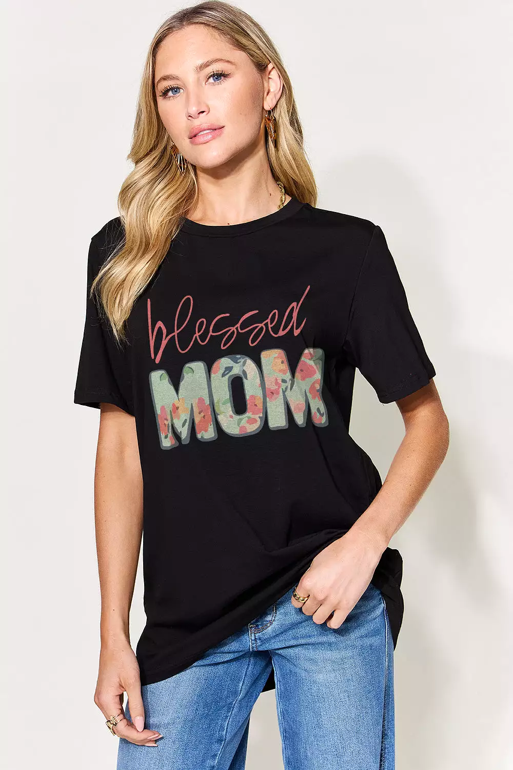 Graphic Round Neck Short Sleeve T-Shirt