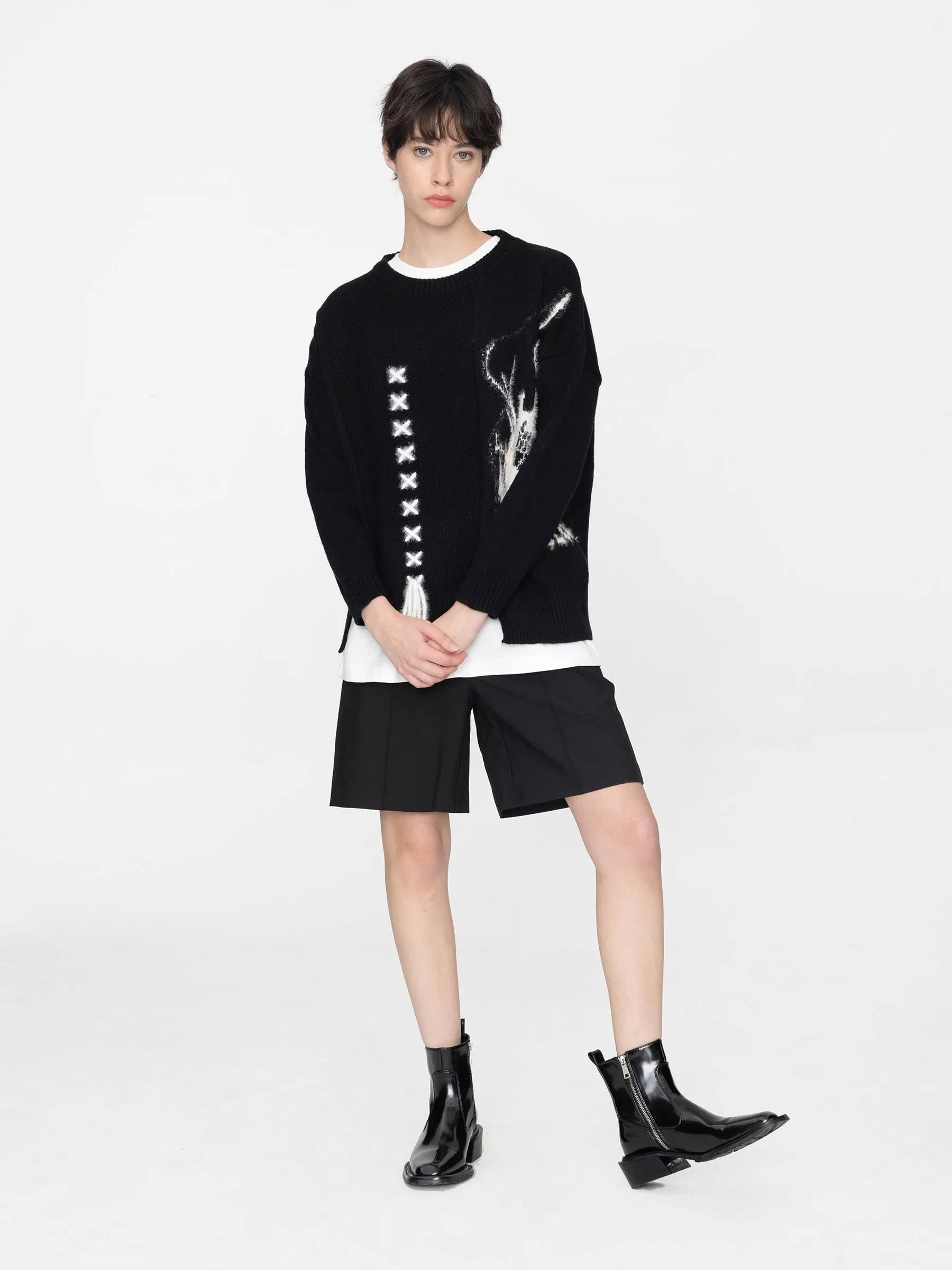 Guitar Jacquard Knit Sweater