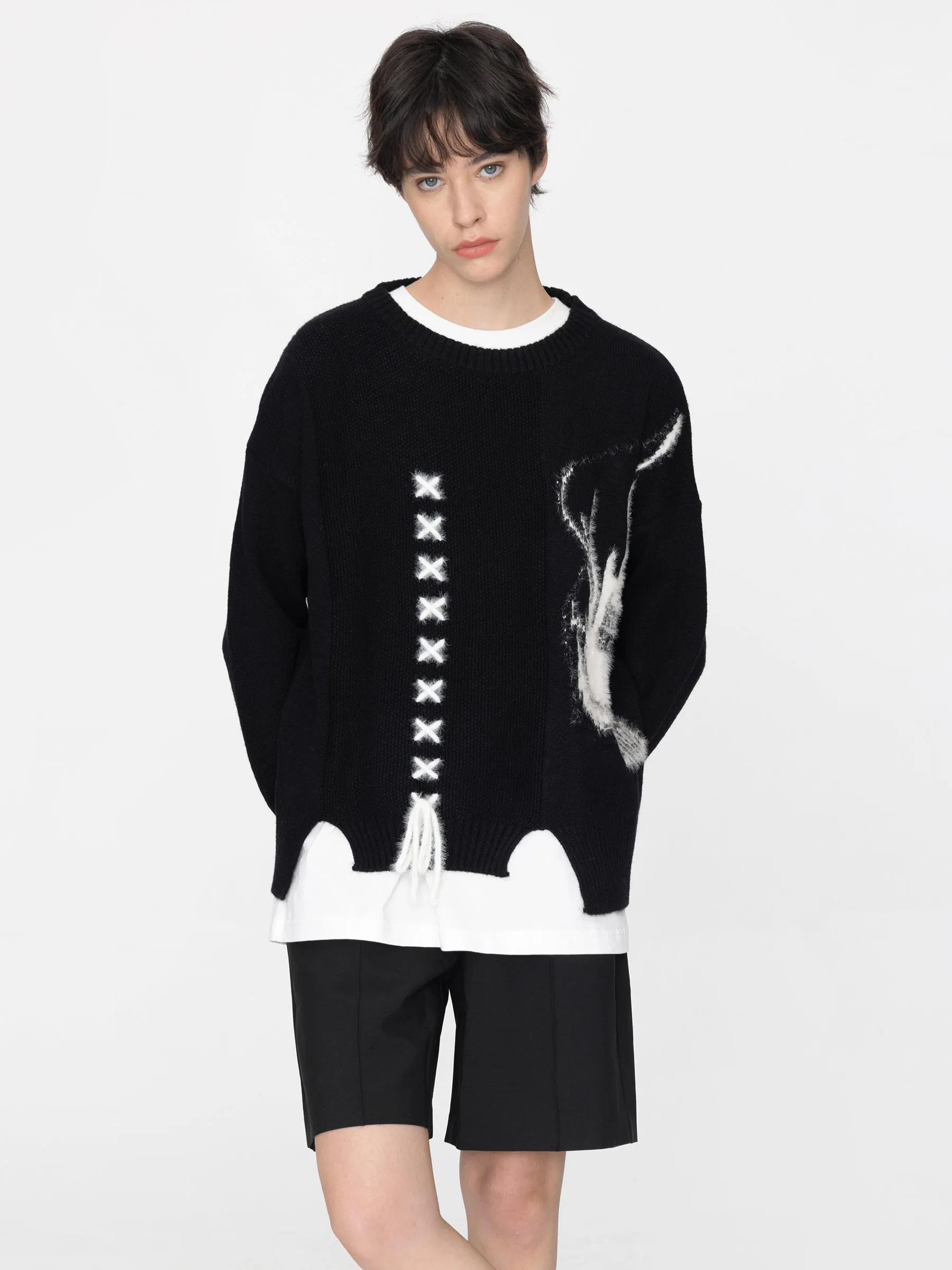 Guitar Jacquard Knit Sweater