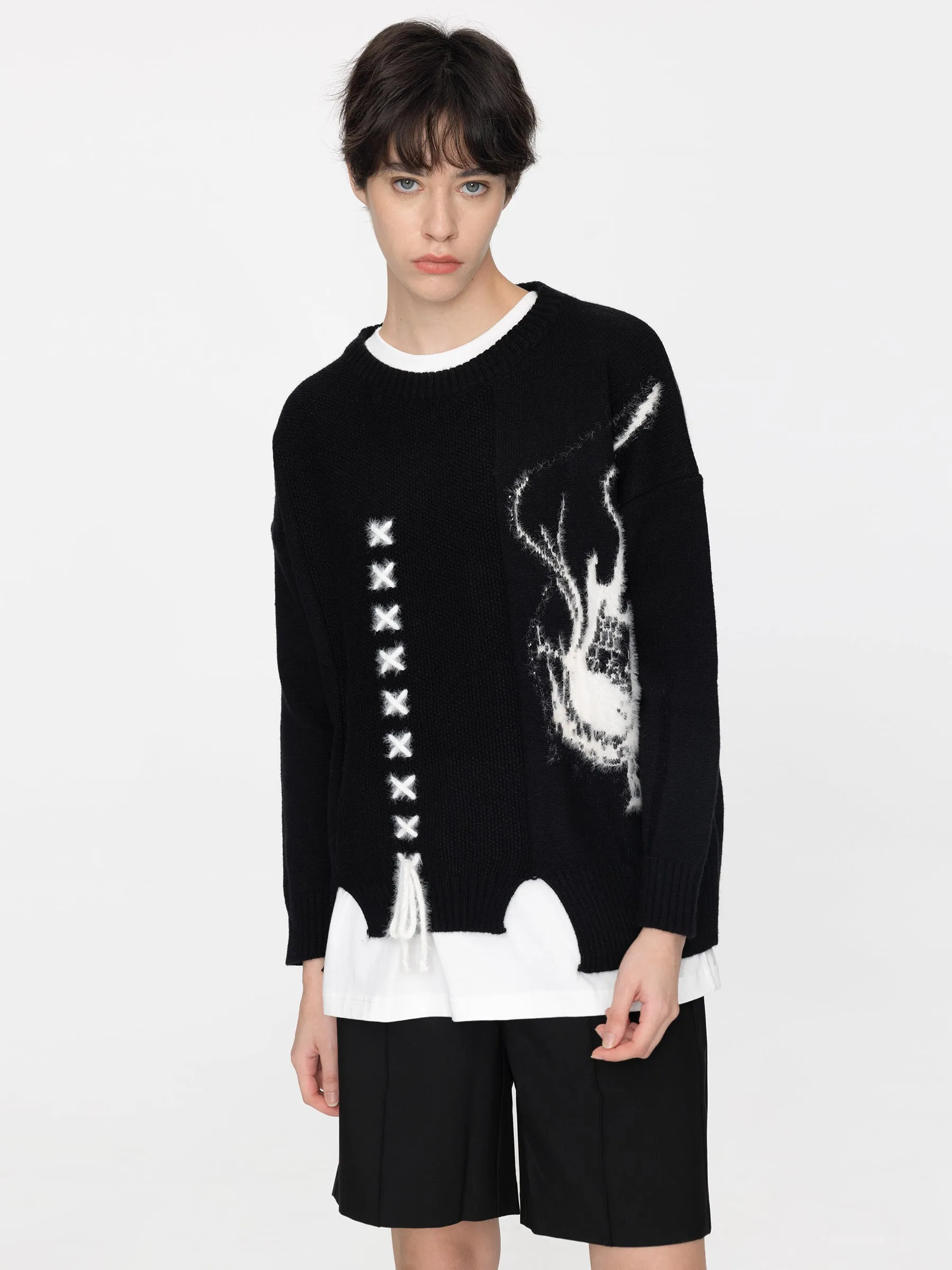 Guitar Jacquard Knit Sweater