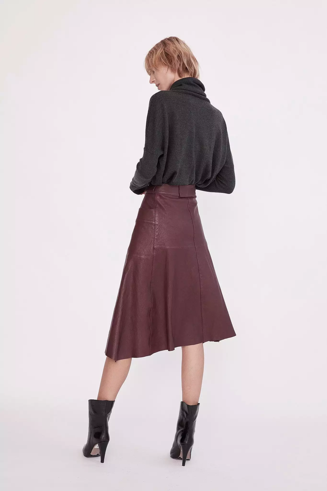 Hudson High-Rise Skirt Shiraz Leather