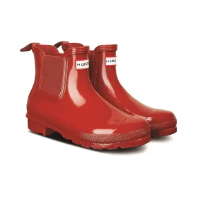 Hunter Original Chelsea Gloss Boot Womens - Military Red