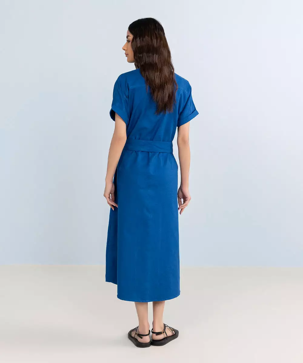 Jacquard Dress With Belt