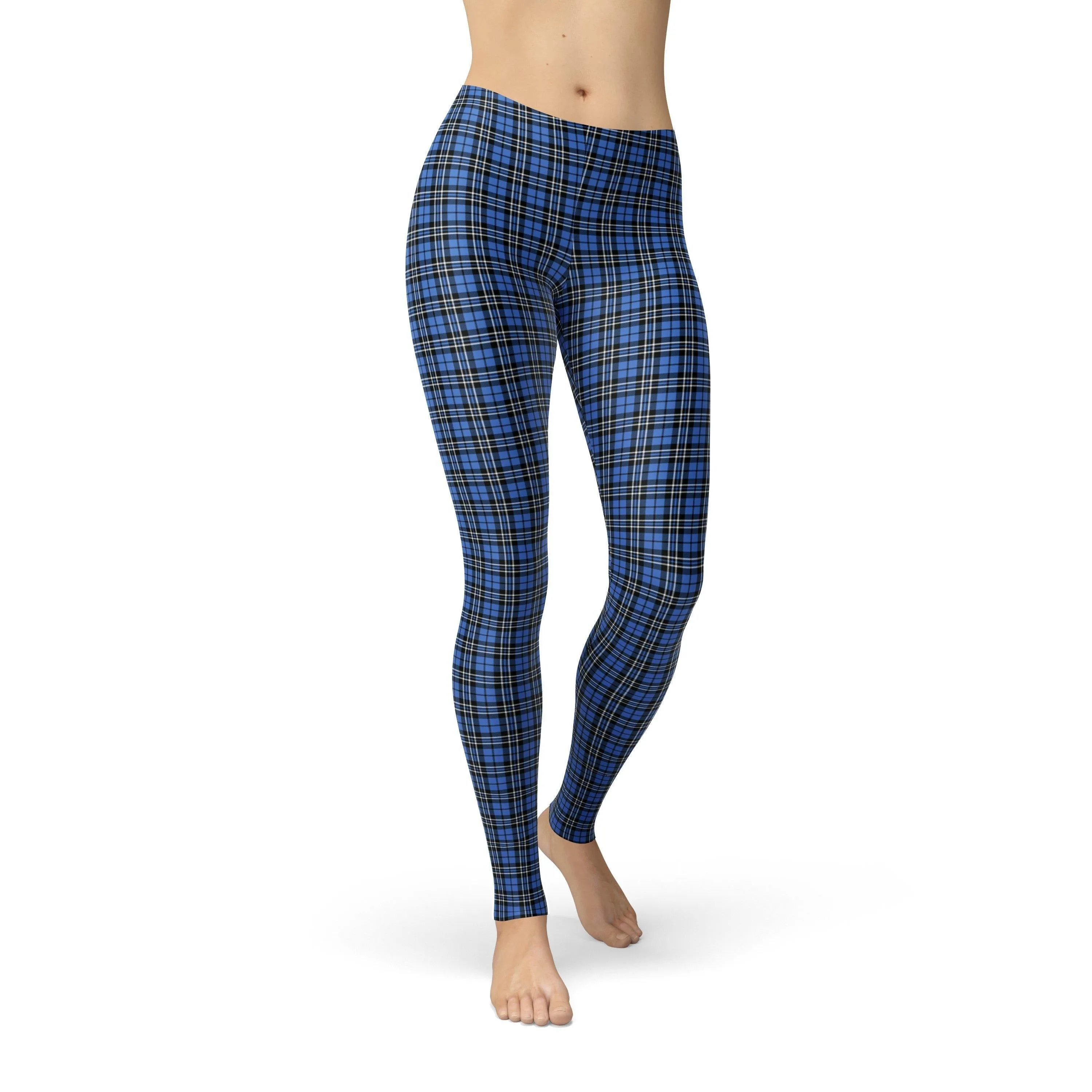 Jean Blue Plaid Leggings