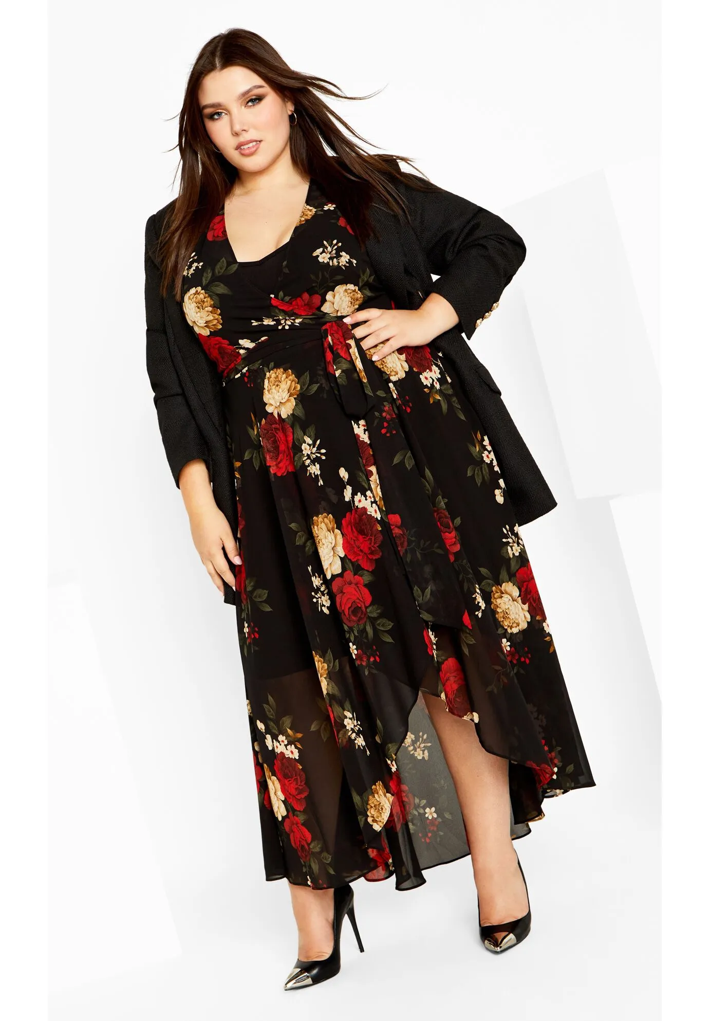 Julissa Print Maxi Dress - black