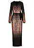 Kaleidoscope Black/Gold Ombre Sequin Wrap Maxi Dress