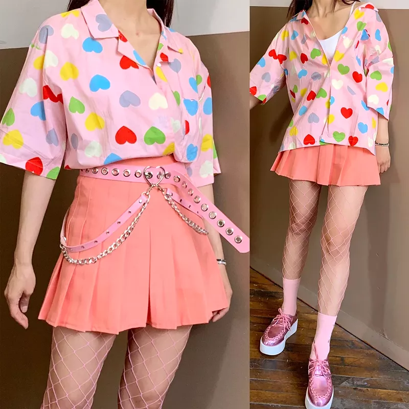 Kawaii Heart All Over Blouse AD12102