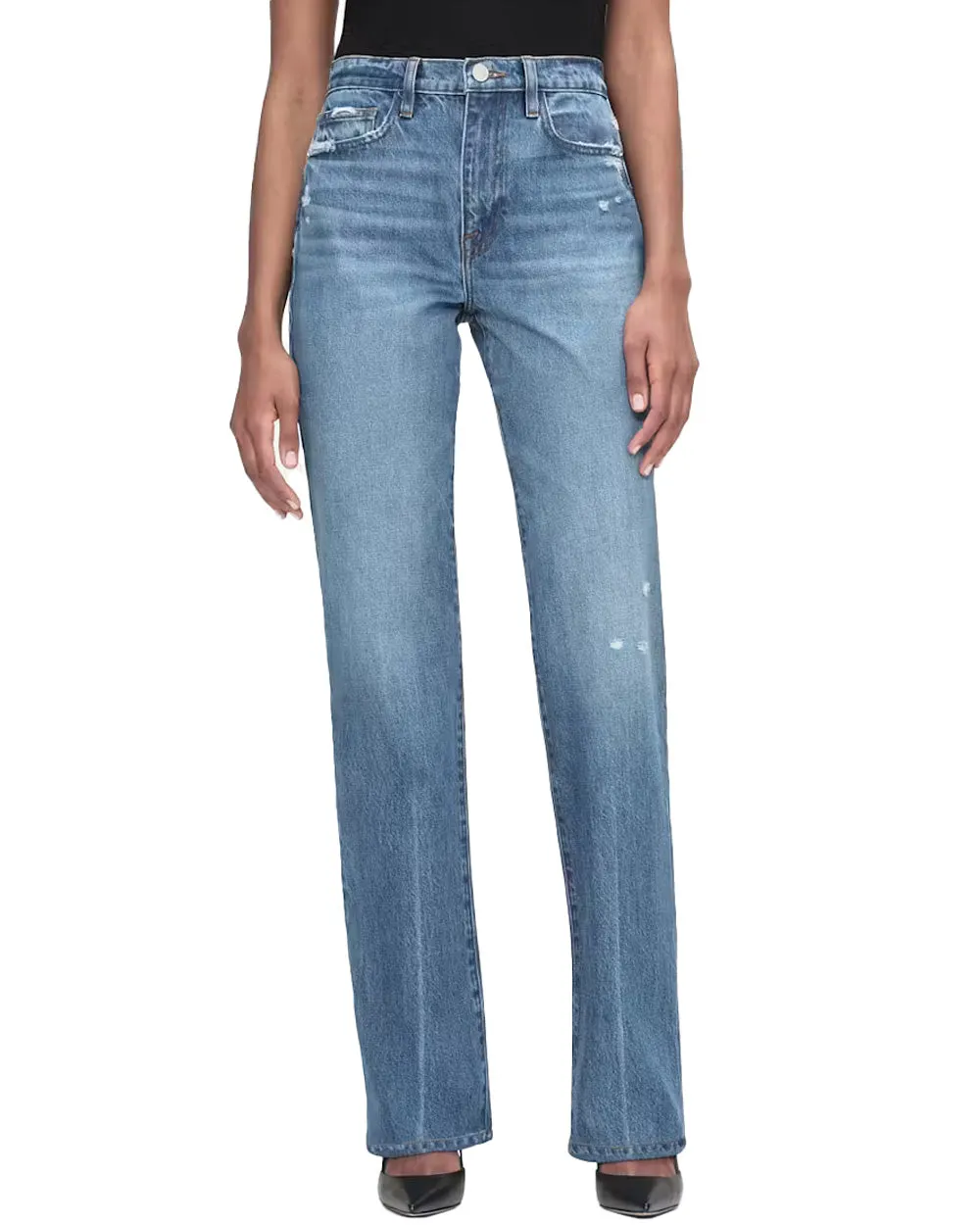 Le Jane Crop Step Jean in Mariner