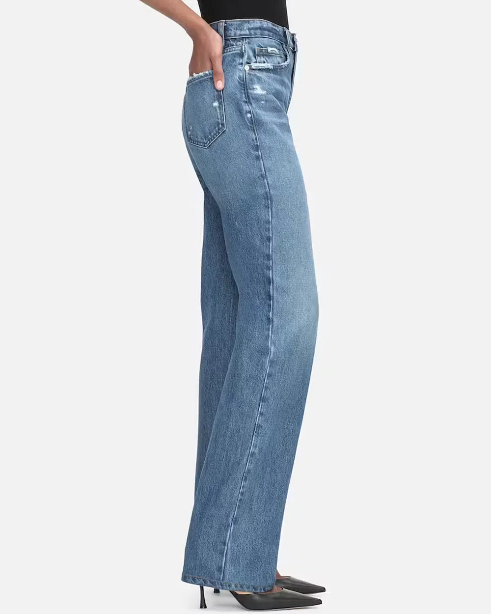 Le Jane Crop Step Jean in Mariner