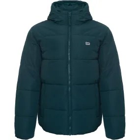 Lee Mens Logo Hooded Puffer Jacket In Dark Green