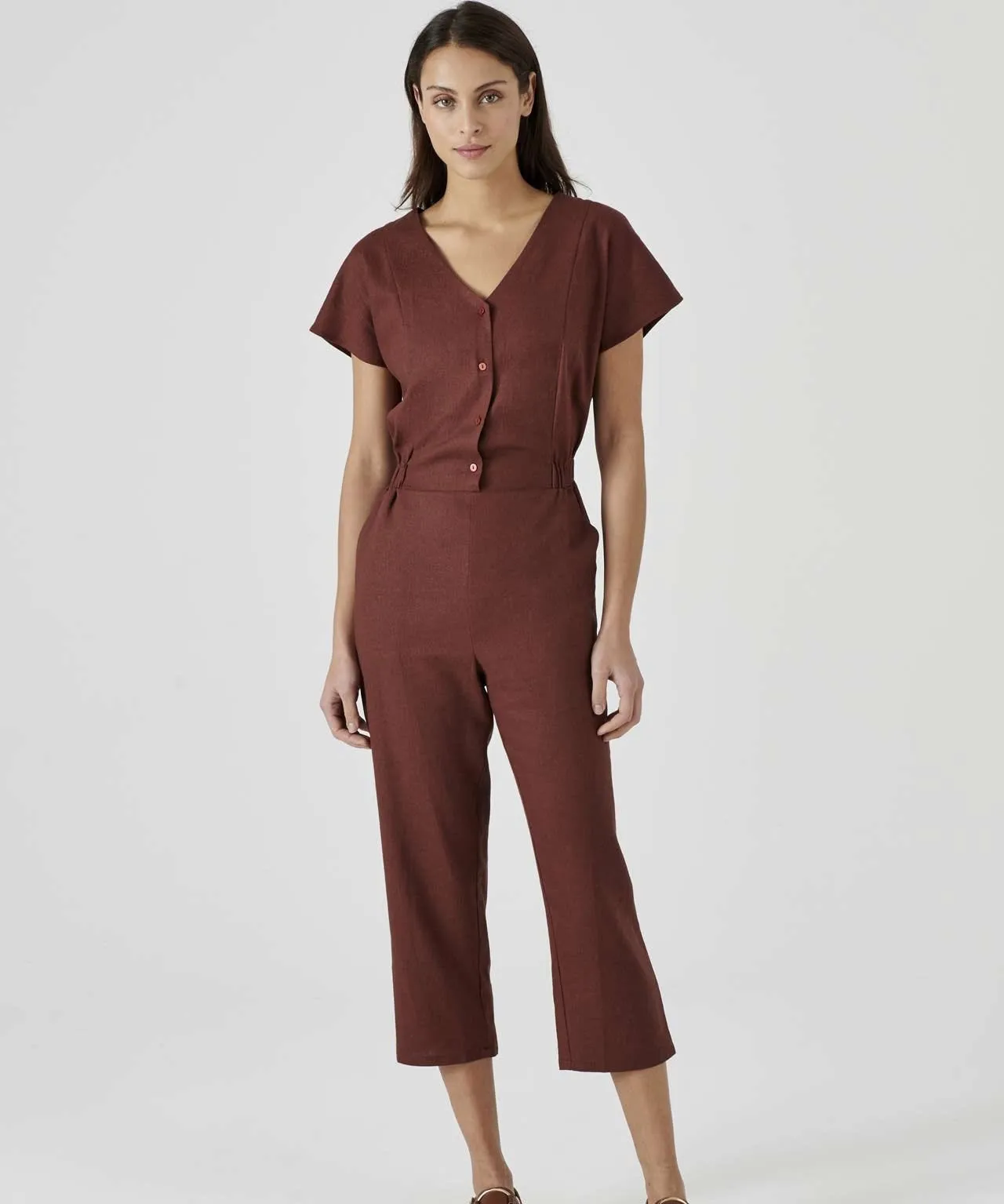 Linen Rich Crop Jumpsuit