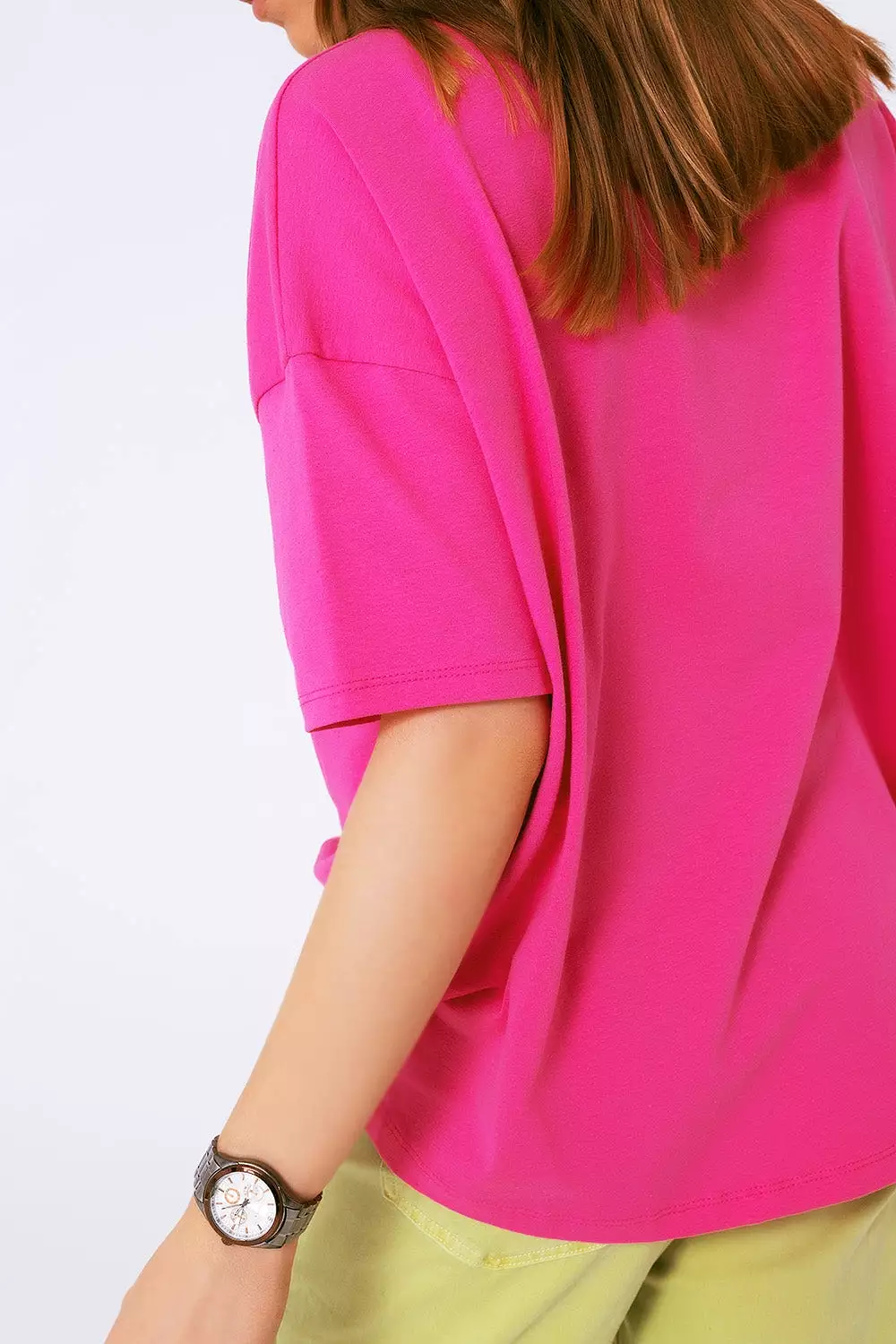 Loose-Fitting Fuchsia T-Shirt with Colored Bear