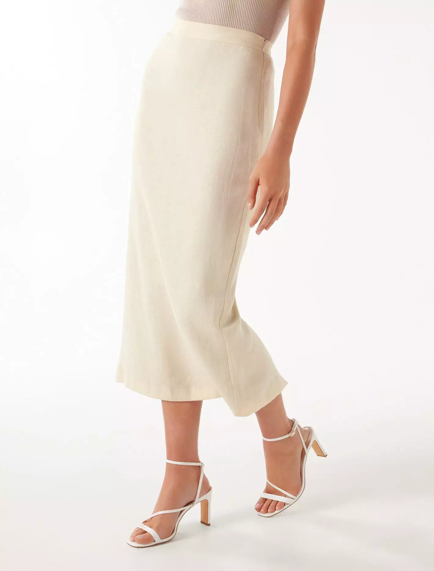 Lucy Linen Column Midi Skirt