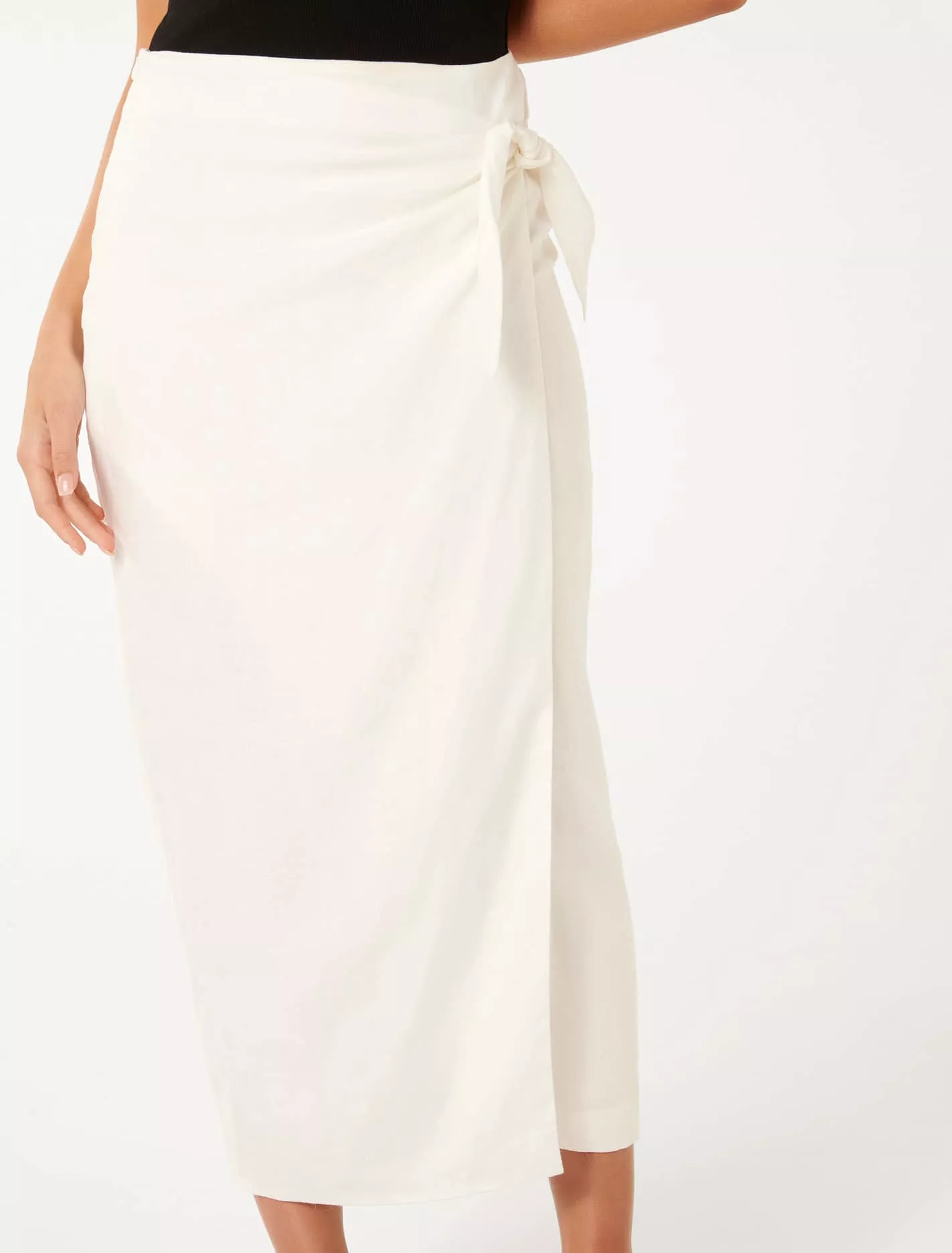 Maeve Linen Wrap Midi Skirt