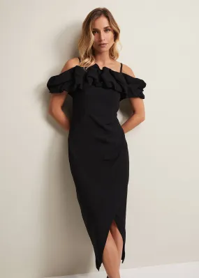 Mallory Black Off The Shoulder Maxi Dress