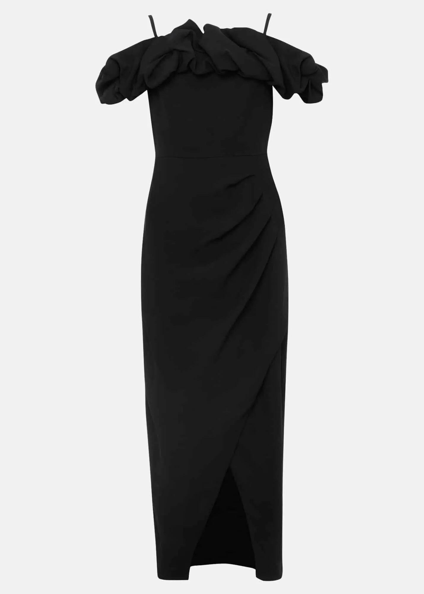 Mallory Black Off The Shoulder Maxi Dress