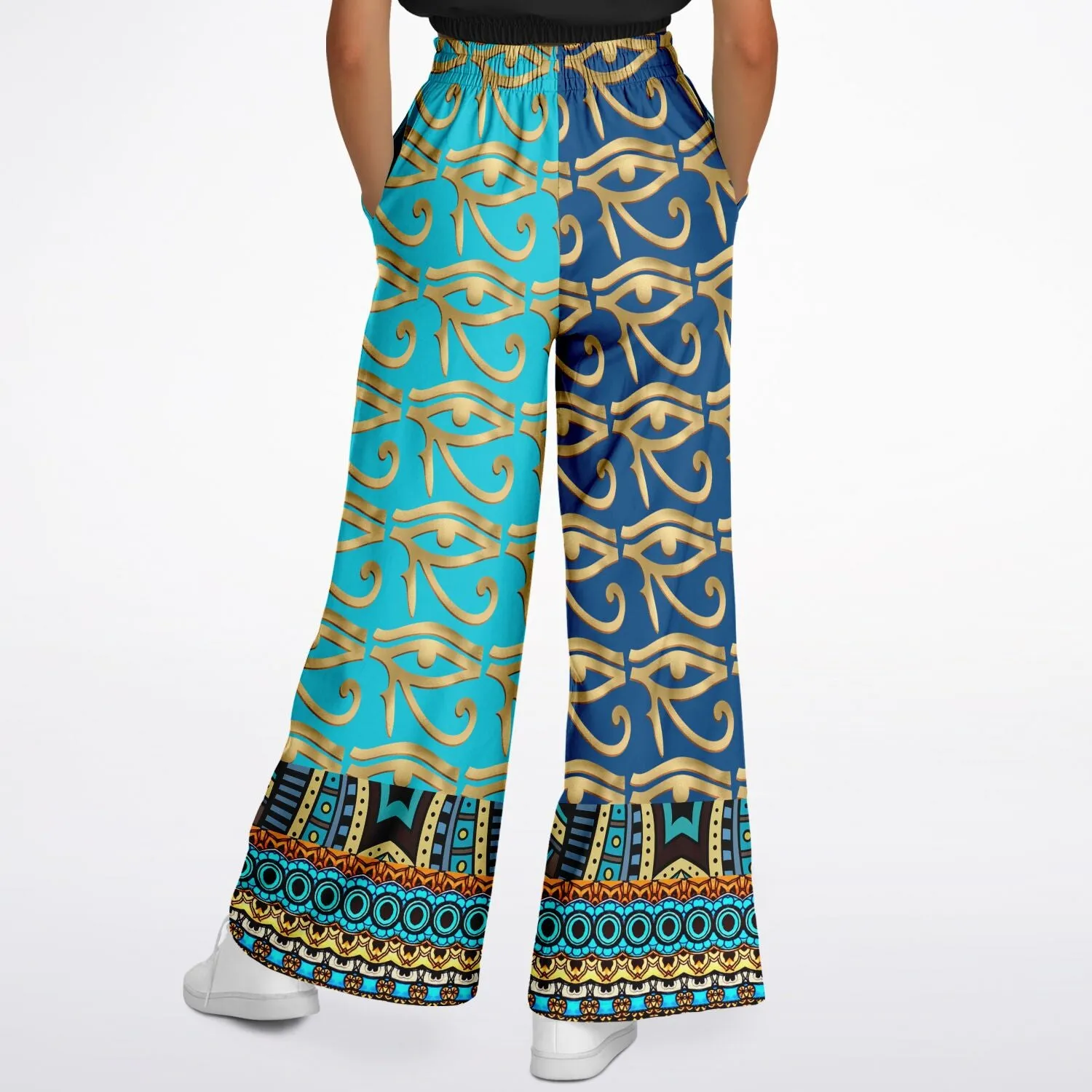 Many Blessings Horus Eye Eco-Poly Stretchy Phat Bellbottoms