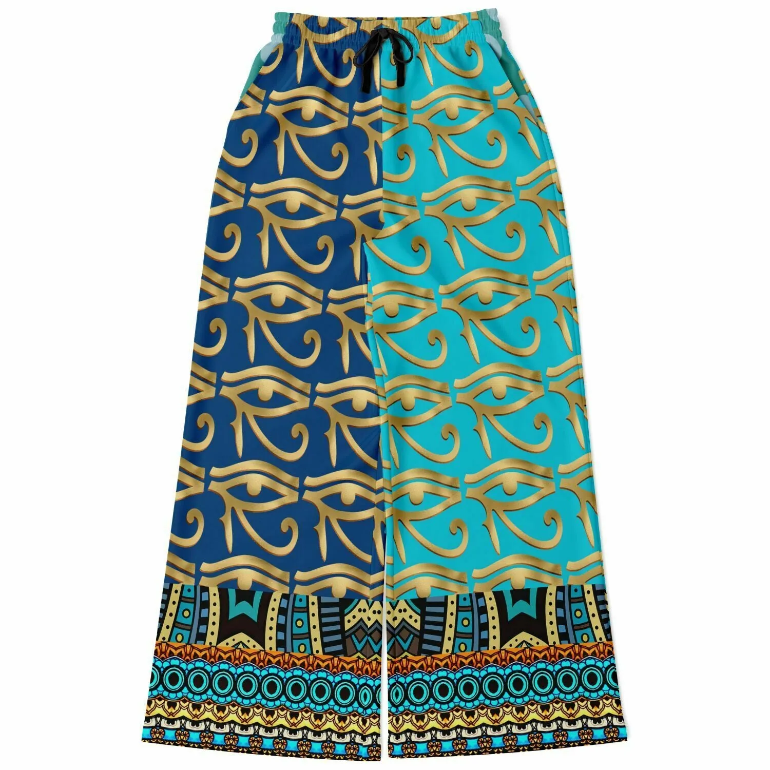 Many Blessings Horus Eye Eco-Poly Stretchy Phat Bellbottoms