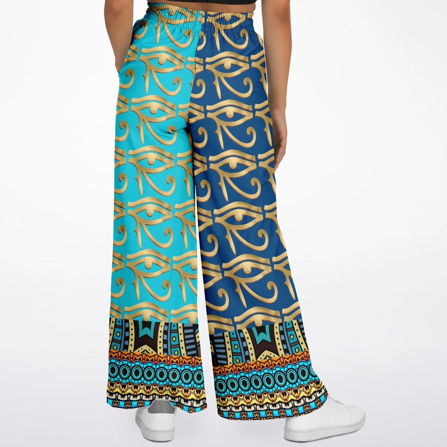 Many Blessings Horus Eye Eco-Poly Stretchy Phat Bellbottoms