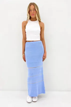 Maya Knit Midi Skirt Blue