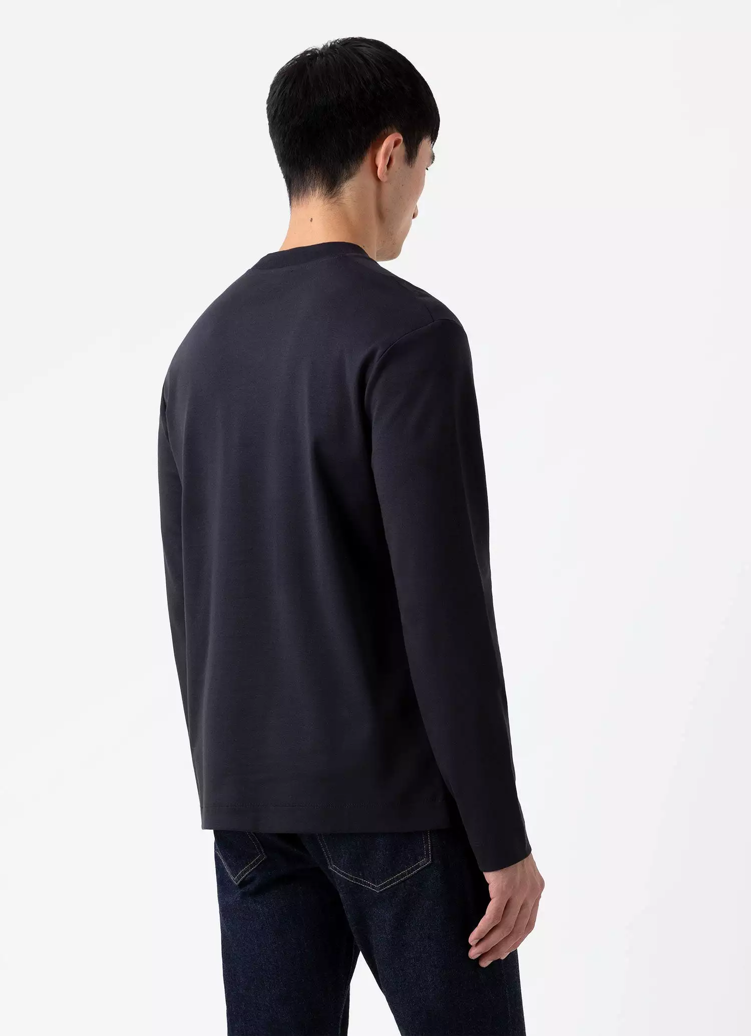 Men's Carbon Brushed Long Sleeve T-shirt in Black