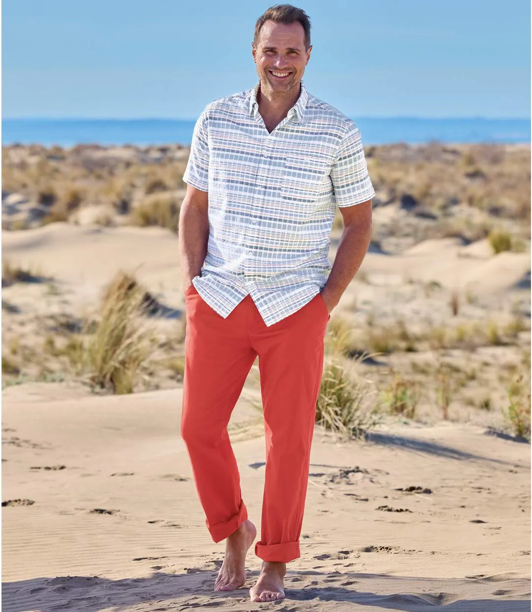 Men's Coral Chinos 