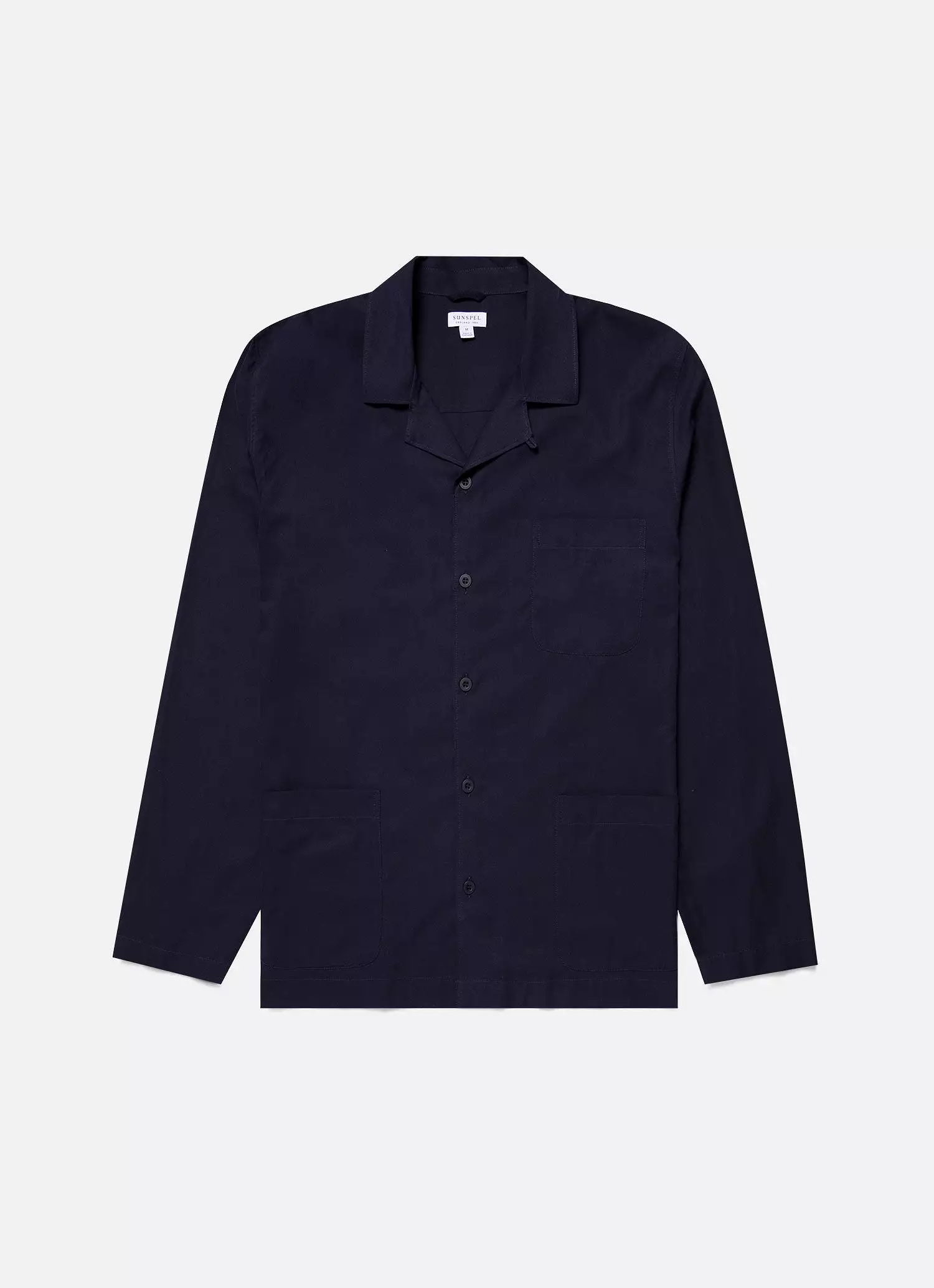 Men's Cotton Flannel Pyjama Shirt in Navy