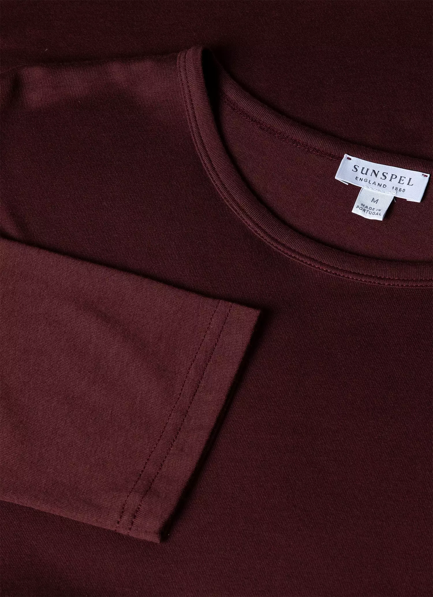 Men's Cotton Modal Lounge Long Sleeve T-shirt in Maroon