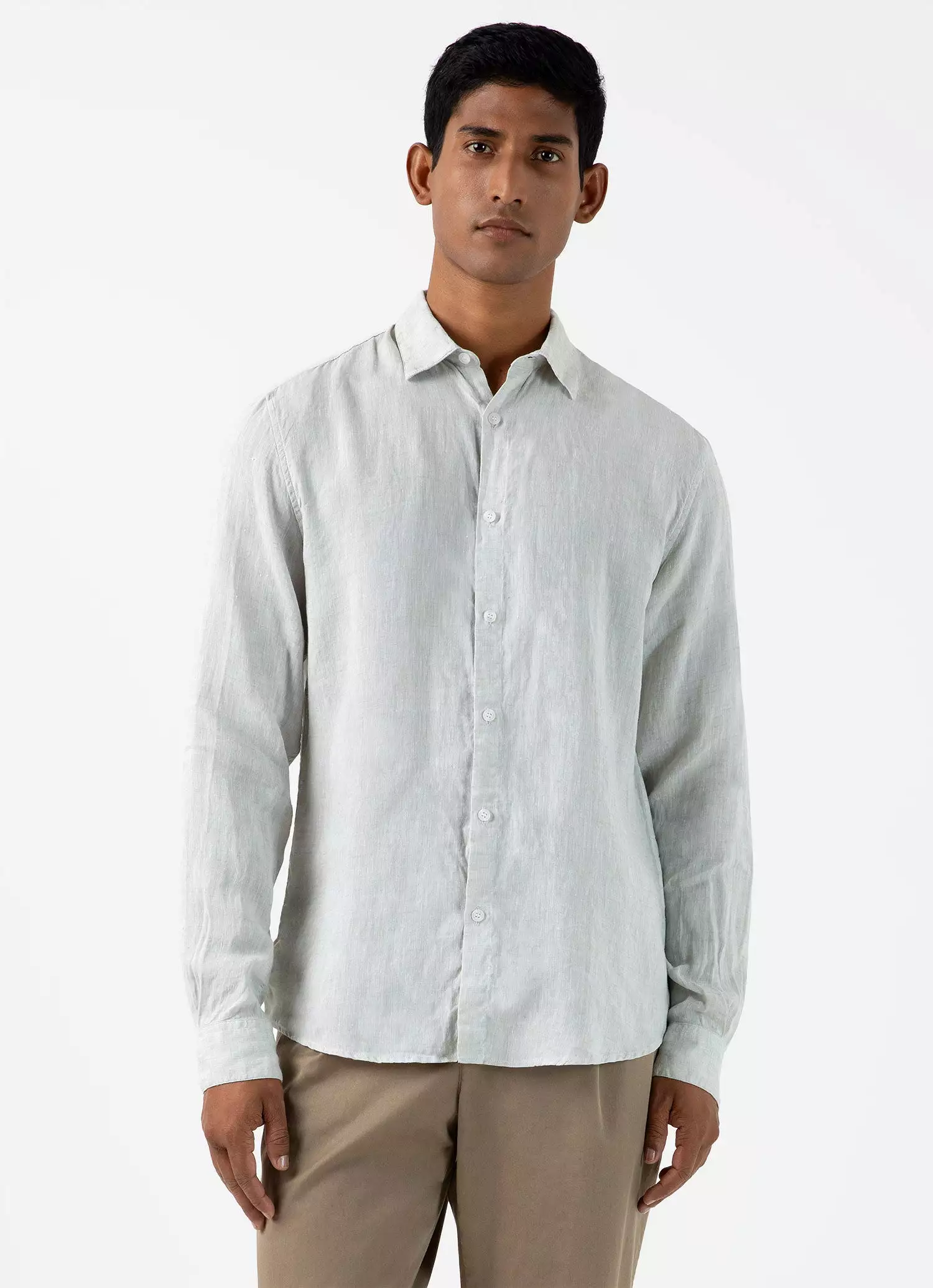 Men's Linen Shirt in Oatmeal Melange