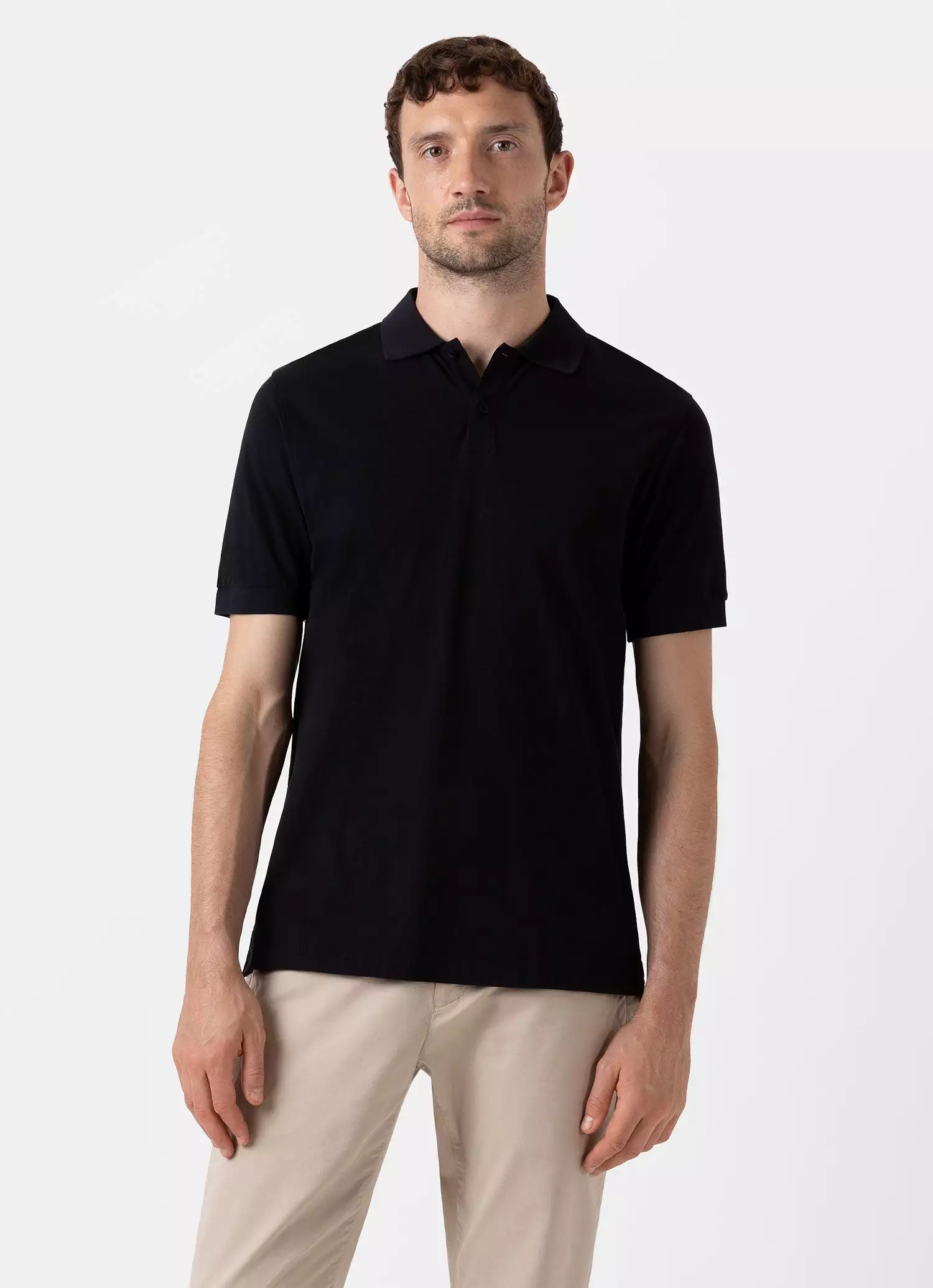 Men's Piqué Polo Shirt in Black