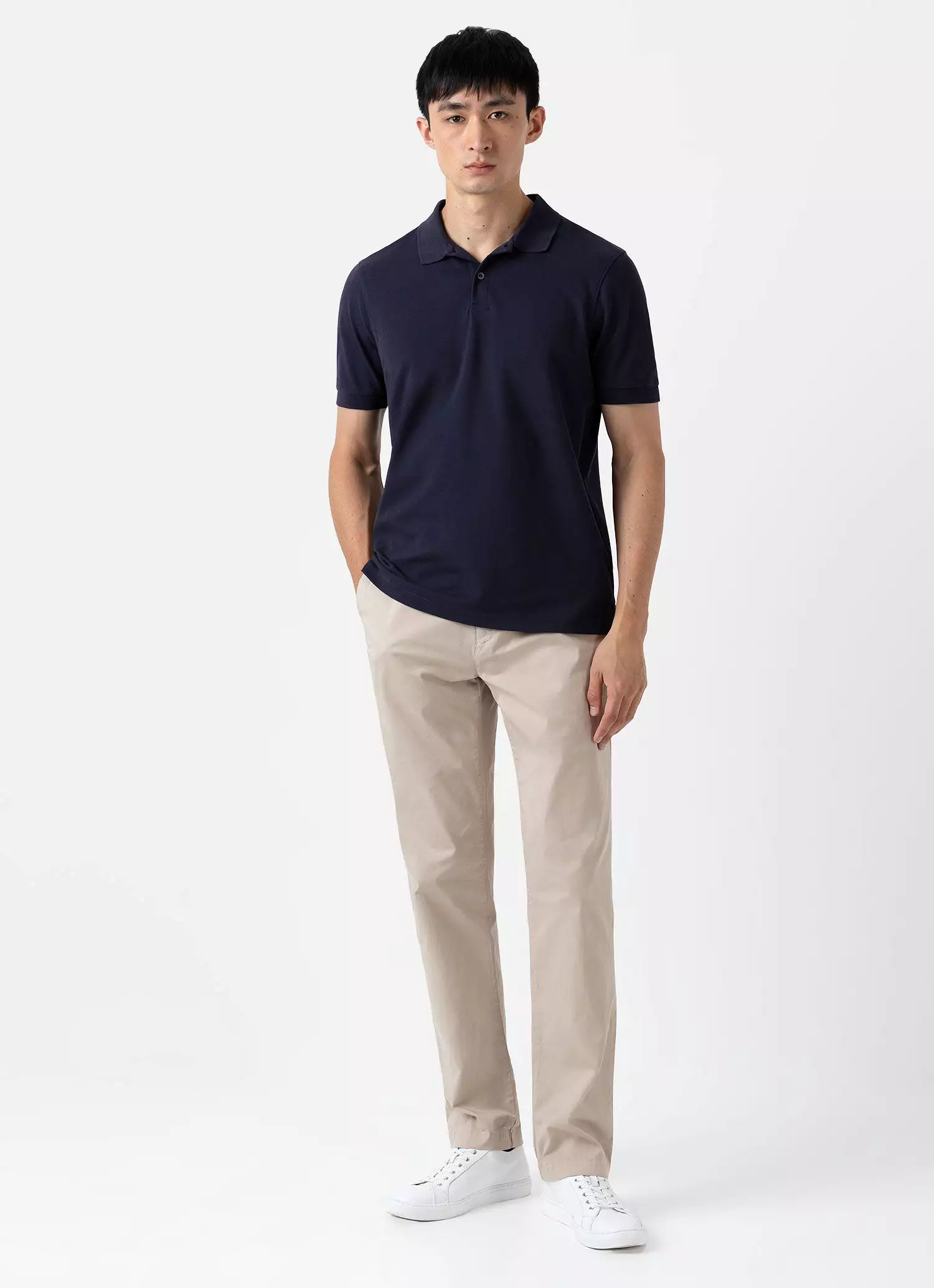 Men's Piqué Polo Shirt in Navy