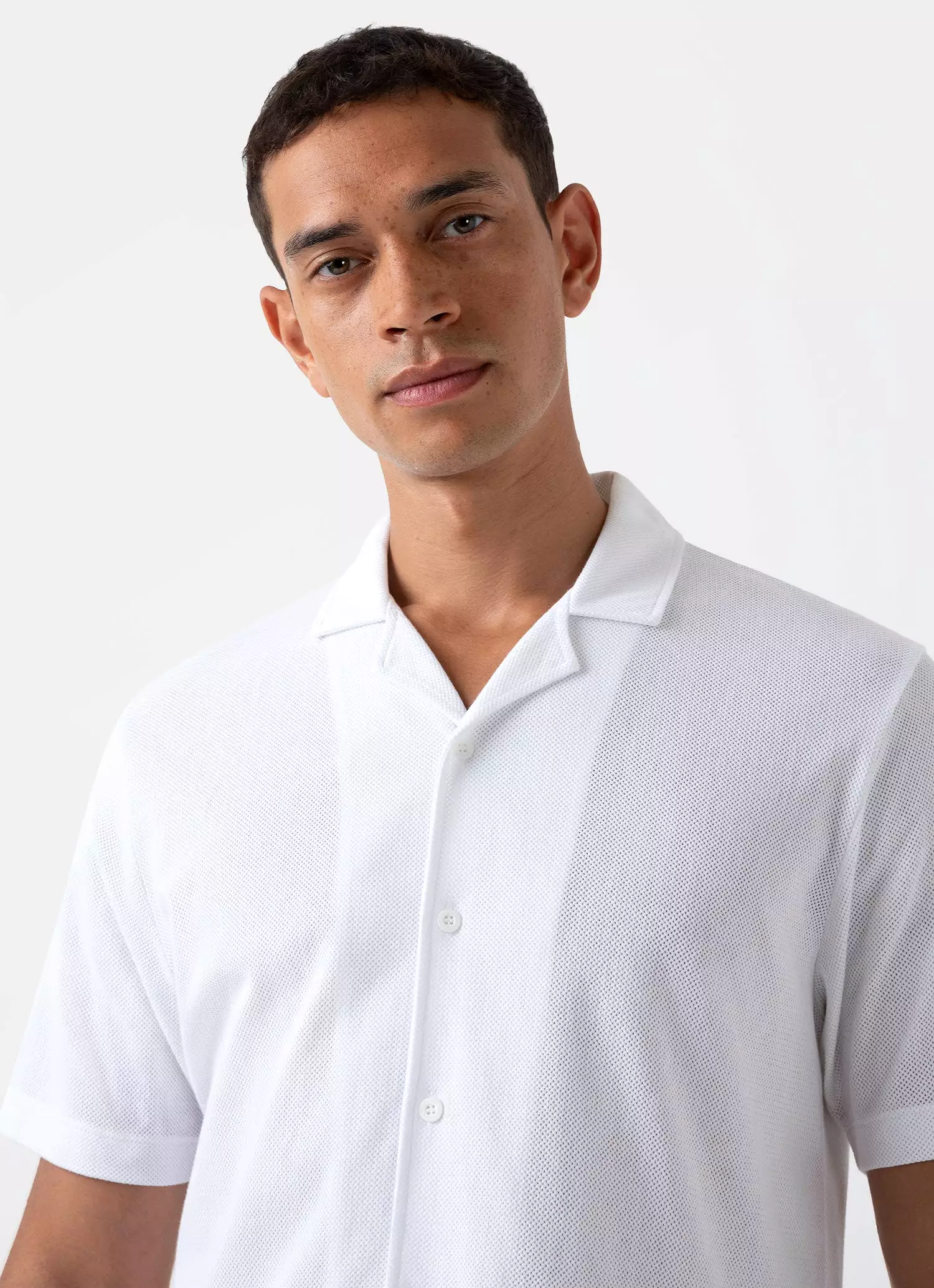 Men's Riviera Camp Collar Shirt in White