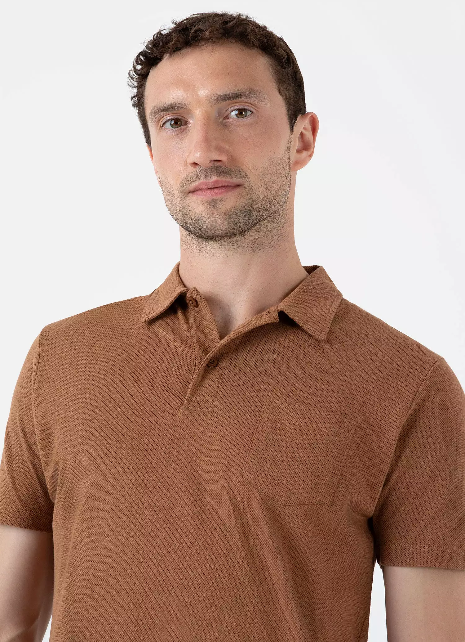 Men's Riviera Polo Shirt in Dark Camel