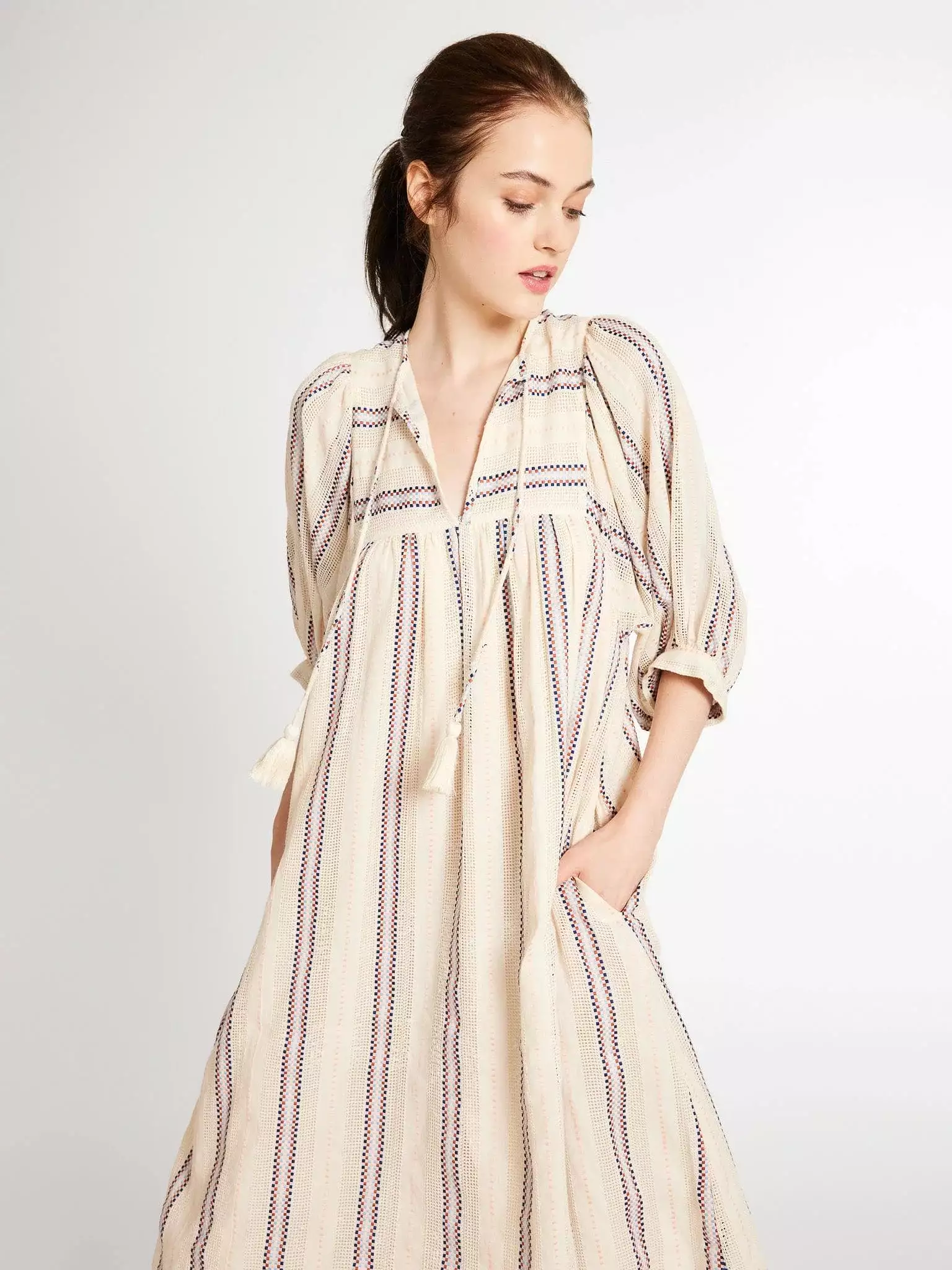 Mille Saffron Dress in O'Keefe Stripe