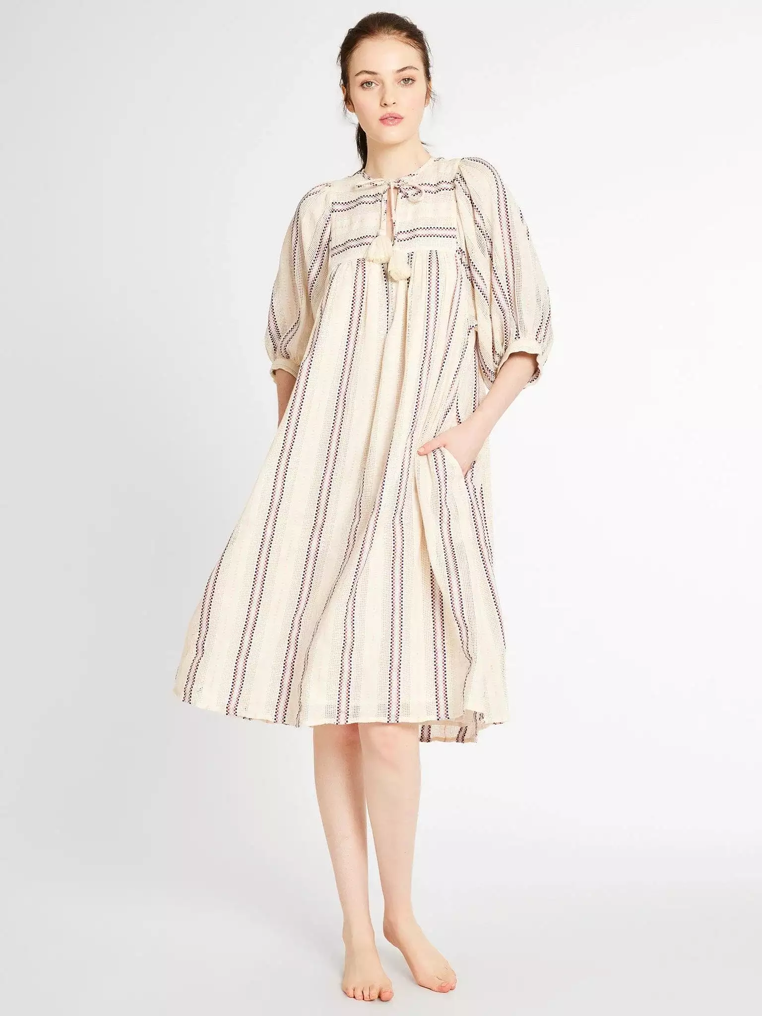 Mille Saffron Dress in O'Keefe Stripe