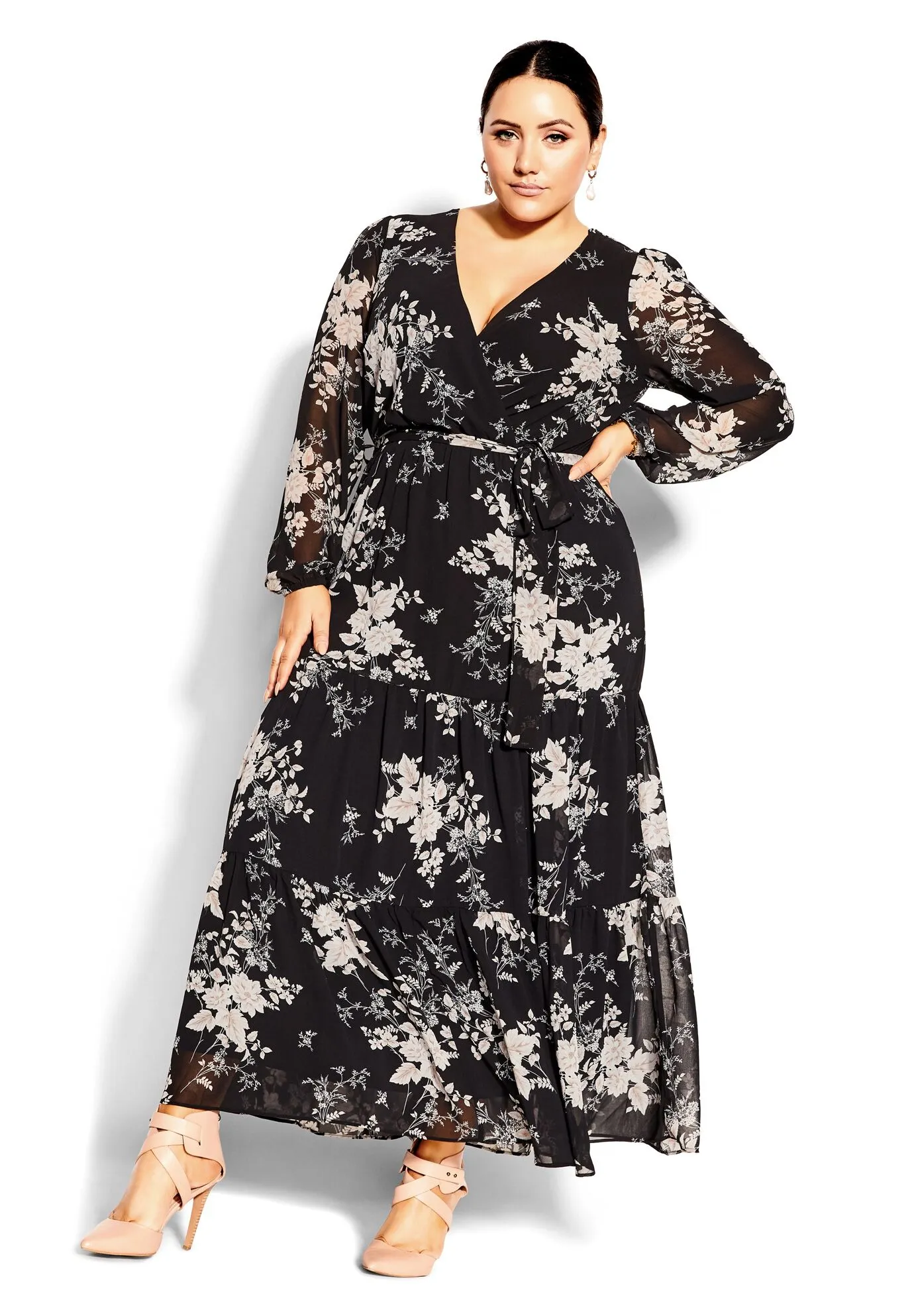 Mini Bouquet Maxi Dress - black