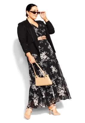 Mini Bouquet Maxi Dress - black