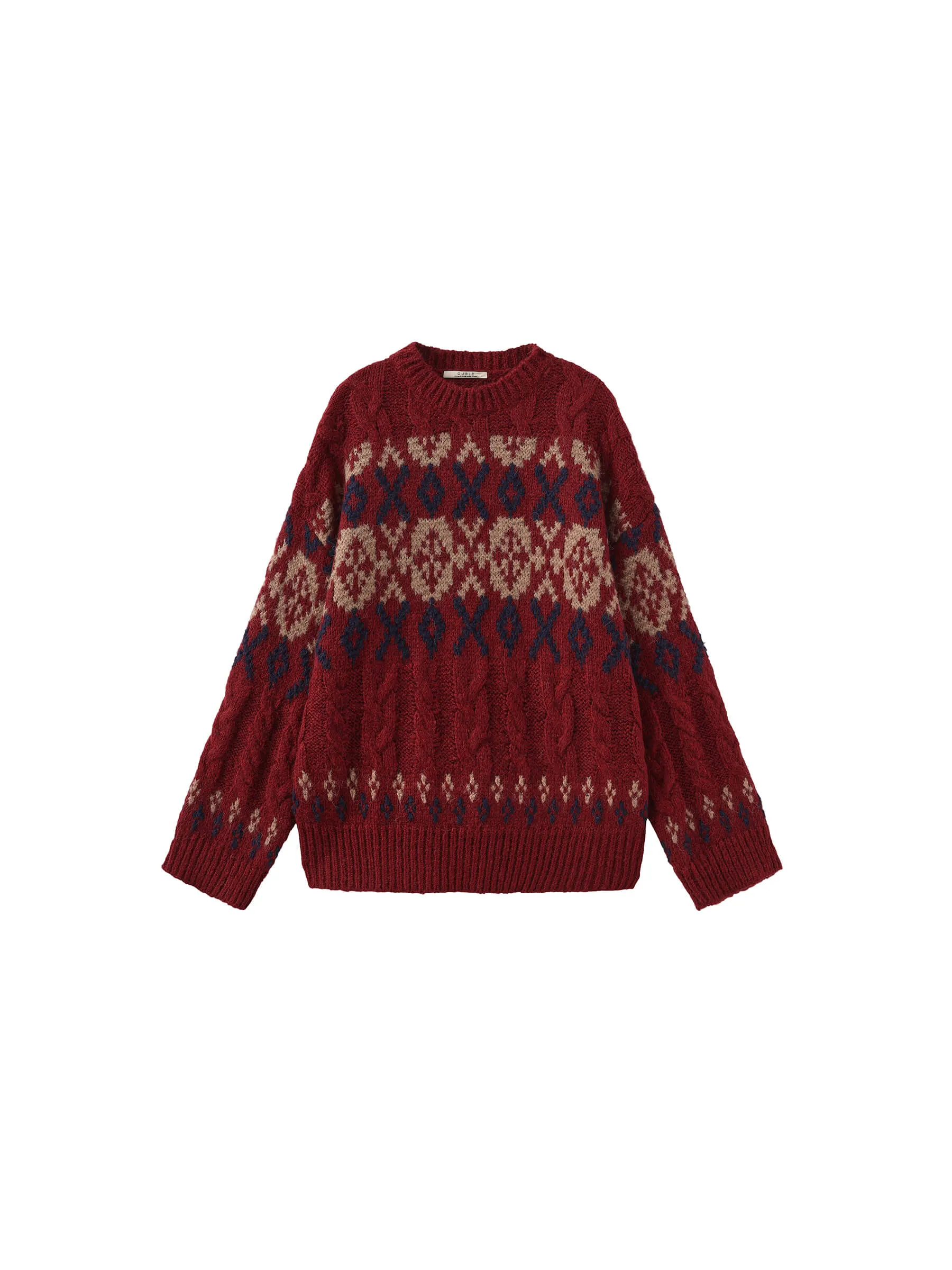 Mock Neck Boxy Knit Sweater