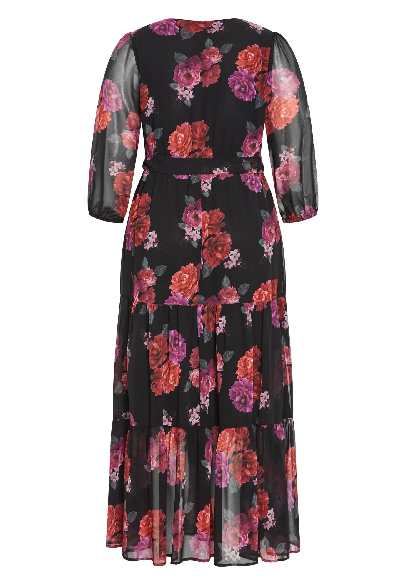 Monique Print Maxi Dress - black