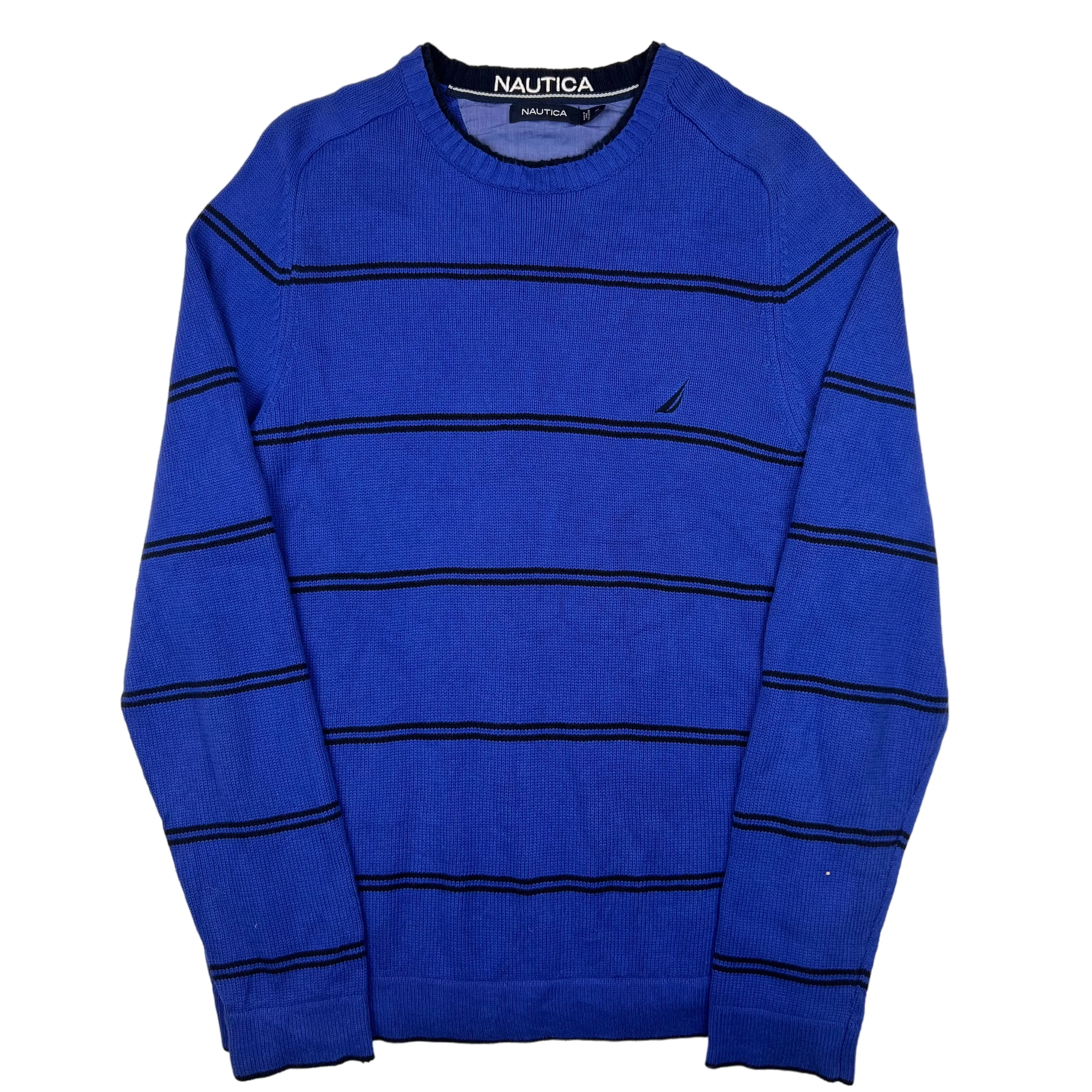 Nautica Blue Striped Knit Sweater