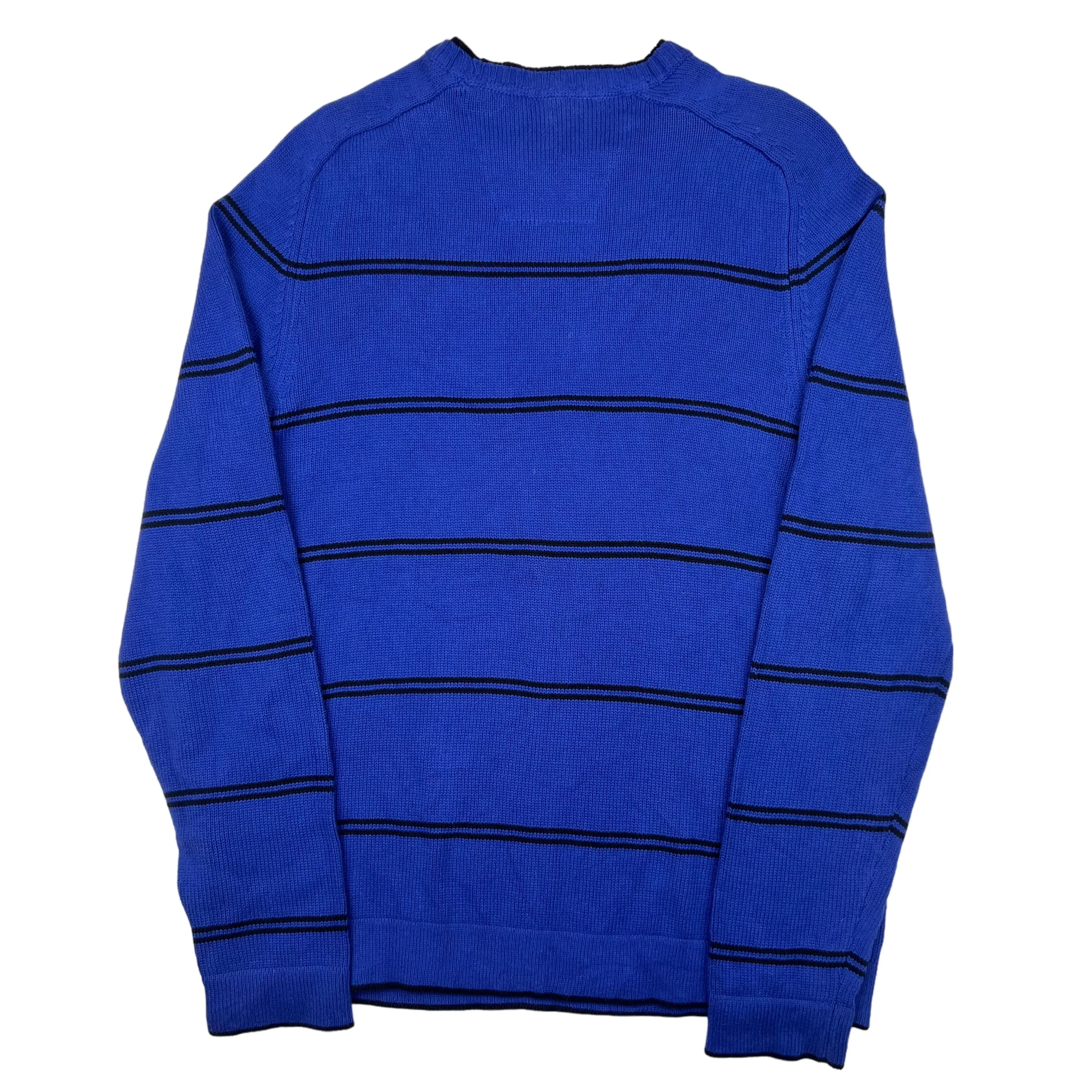 Nautica Blue Striped Knit Sweater