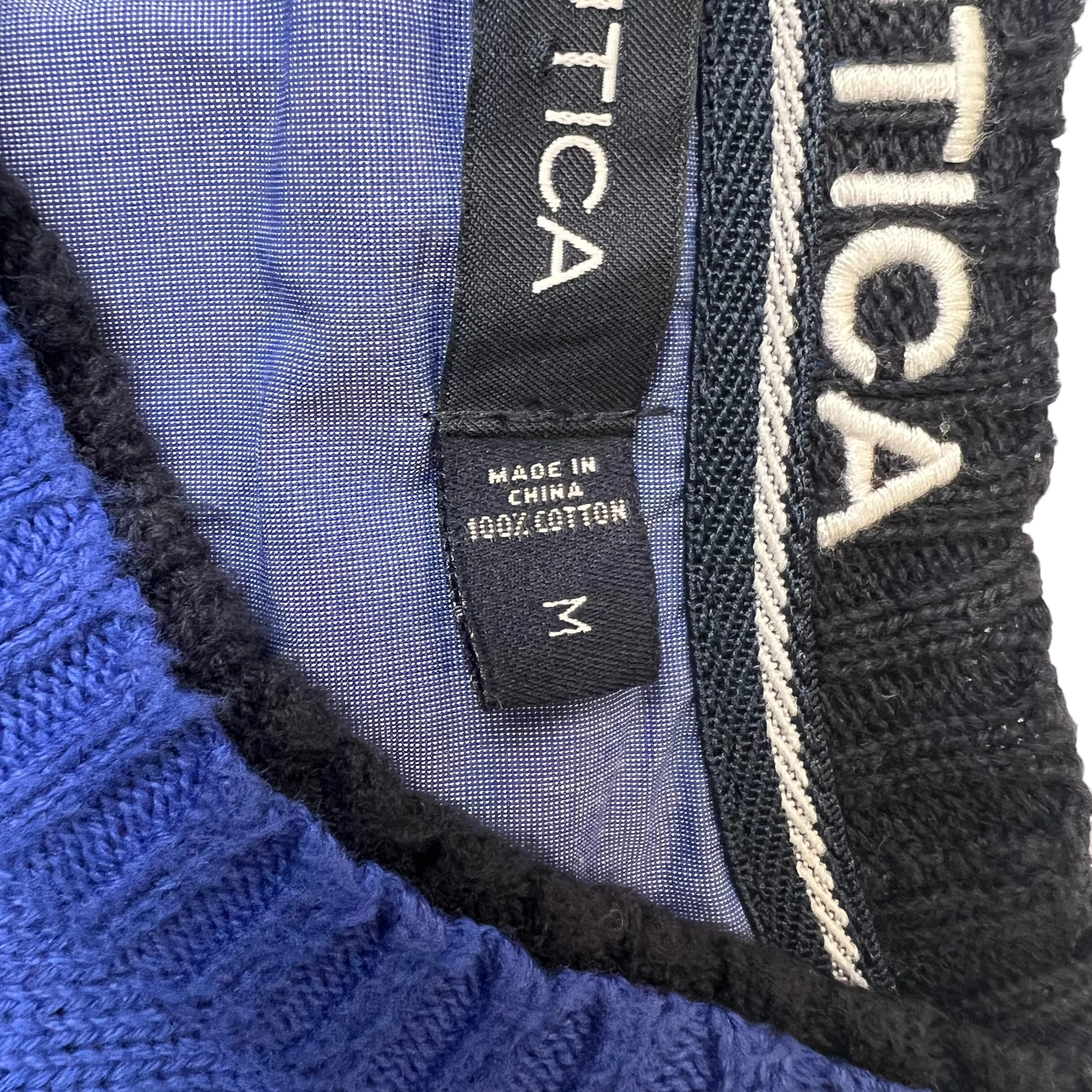 Nautica Blue Striped Knit Sweater