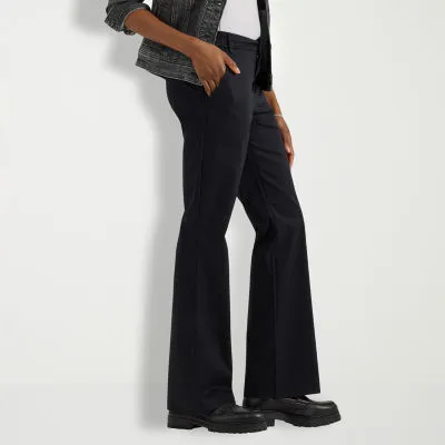 new!Lee Wrinkle Free Womens Mid Rise Bootcut Flat Front Pant