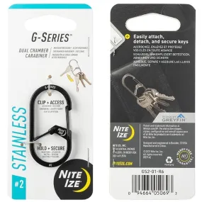 NITEIZE G-SERIES DUAL CHAMBER CARABINER - SIZE 2 - BLACK