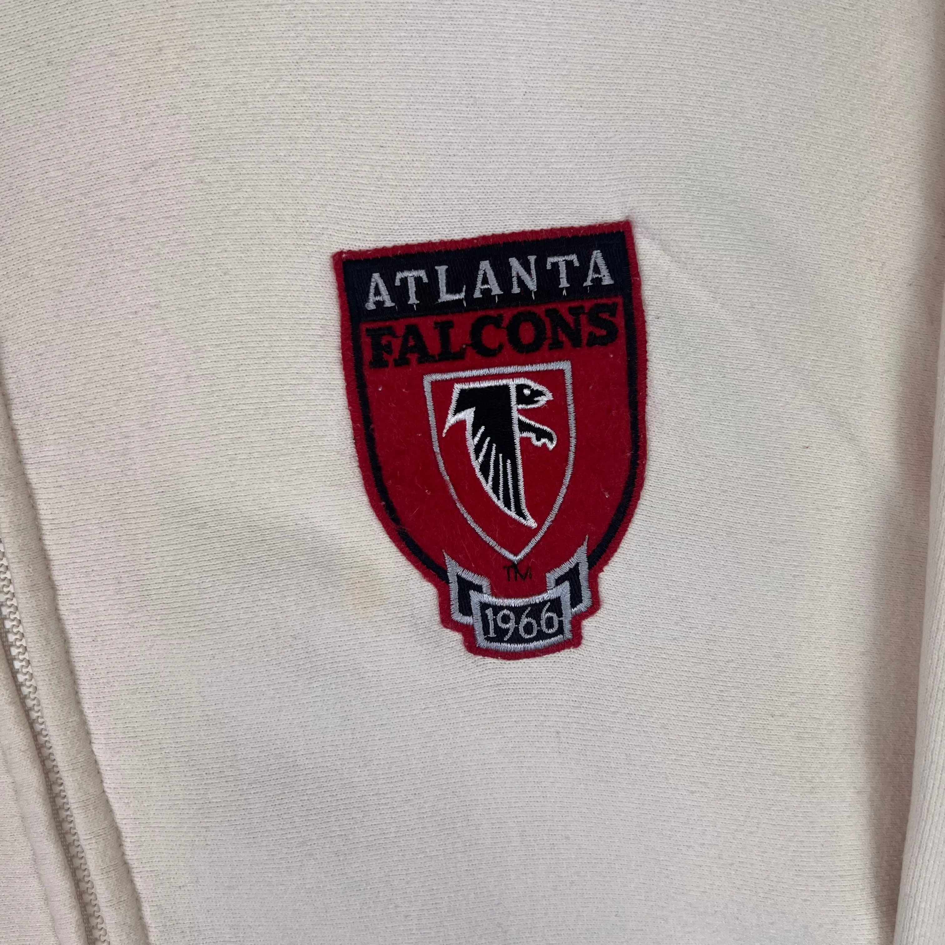 Nutmeg 90's Atlanta Falcons NFL Zip-Up Sweater Cream