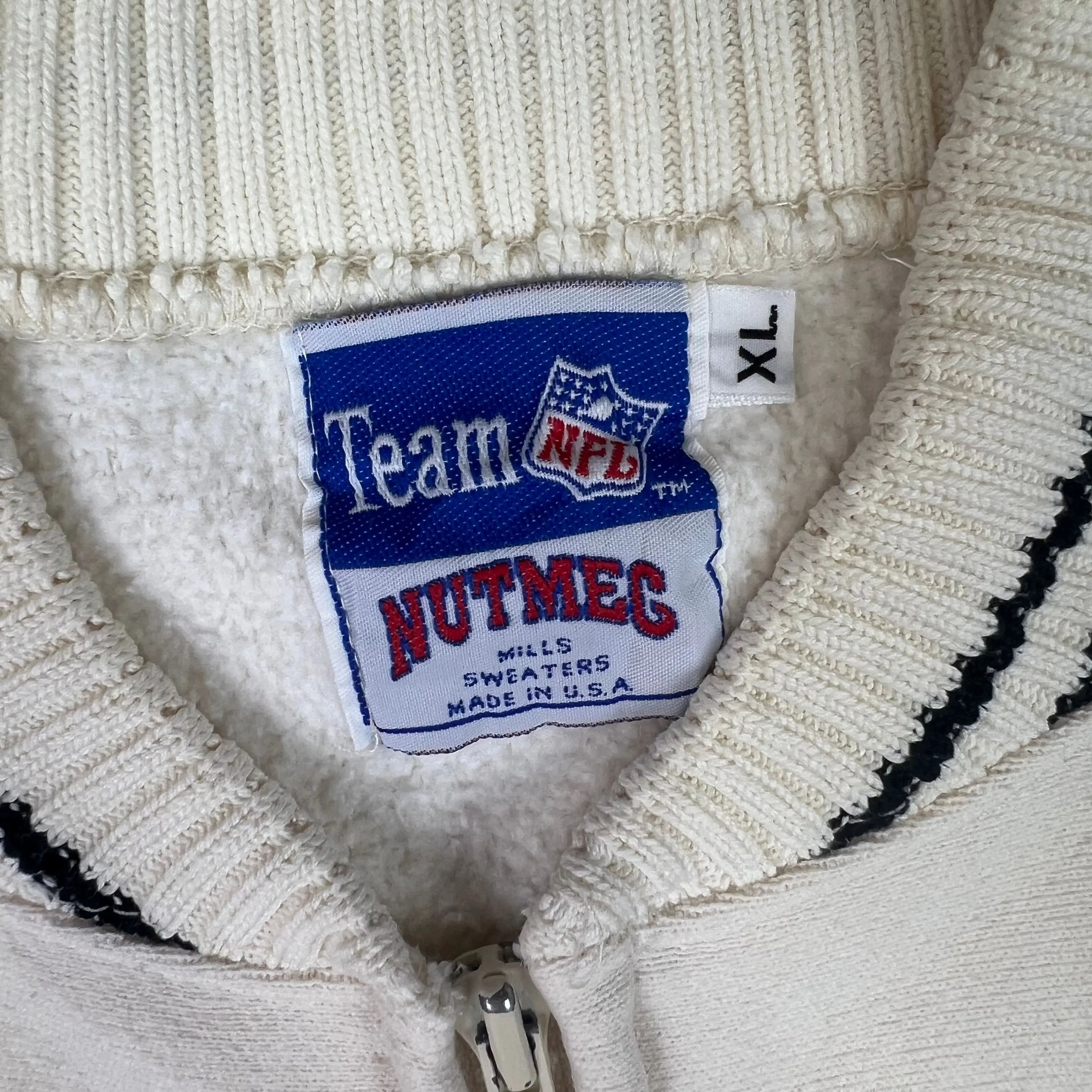 Nutmeg 90's Atlanta Falcons NFL Zip-Up Sweater Cream